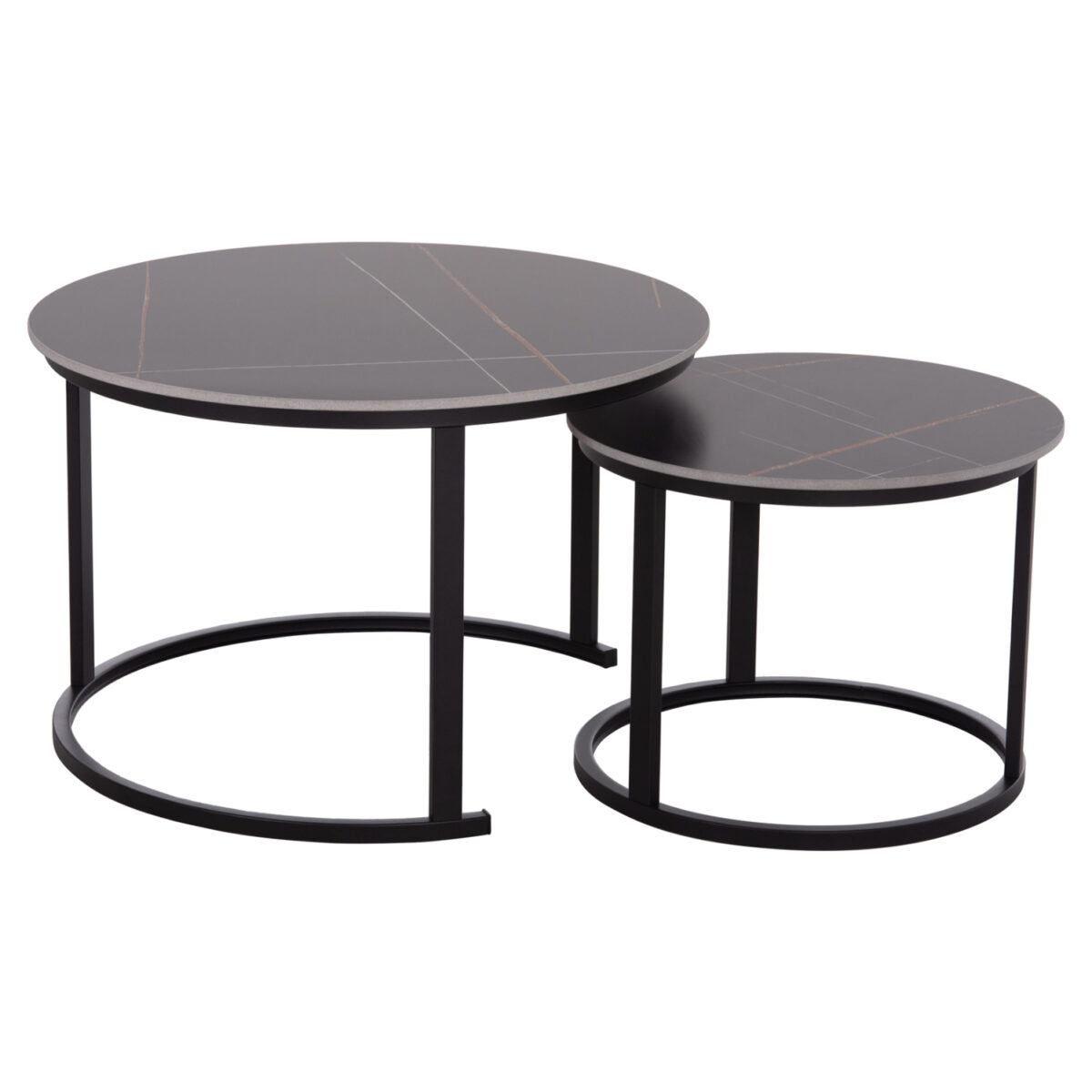 trapezi-salonioy-2tmch-fb91814002-mayro-3 ΤΡΑΠΕΖΙ ΣΑΛΟΝΙΟΥ 2ΤΜΧ TALOS ΚΕΡΑΜΙΚΟ TOP ΜΕ ΟΨΗ ΜΑΥΡΟΥ ΜΑΡΜΑΡΟΥ HM18140.02 Φ70+Φ50 - Image 4