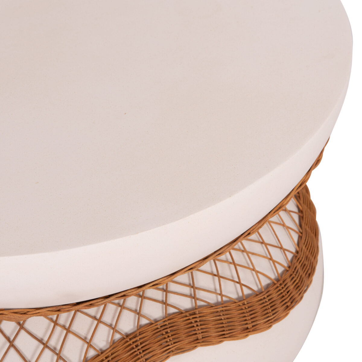 trapezi-salonioy-fb91815702-fiber-cement-5 ΤΡΑΠΕΖΙ ΣΑΛΟΝΙΟΥ ANNA HM18157.02 FIBER CEMENT ΛΕΥΚΟ-ΦΥΣΙΚΟ RATTAN--Φ92x44.5Υεκ - Image 6