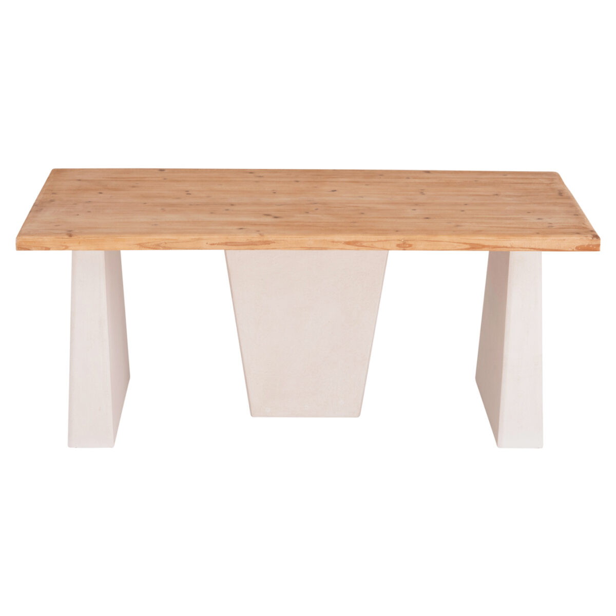 ΤΡΑΠΕΖΙ ΣΕΙΡΑ SANTORINI HM18042 ΤΟΠ ΞΥΛΟ ΕΛΑΤΟΥ-ΠΟΔΙΑ MDF ΥΠΟΛΕΥΚΑ 179x90x75Υεκ. - Image 4