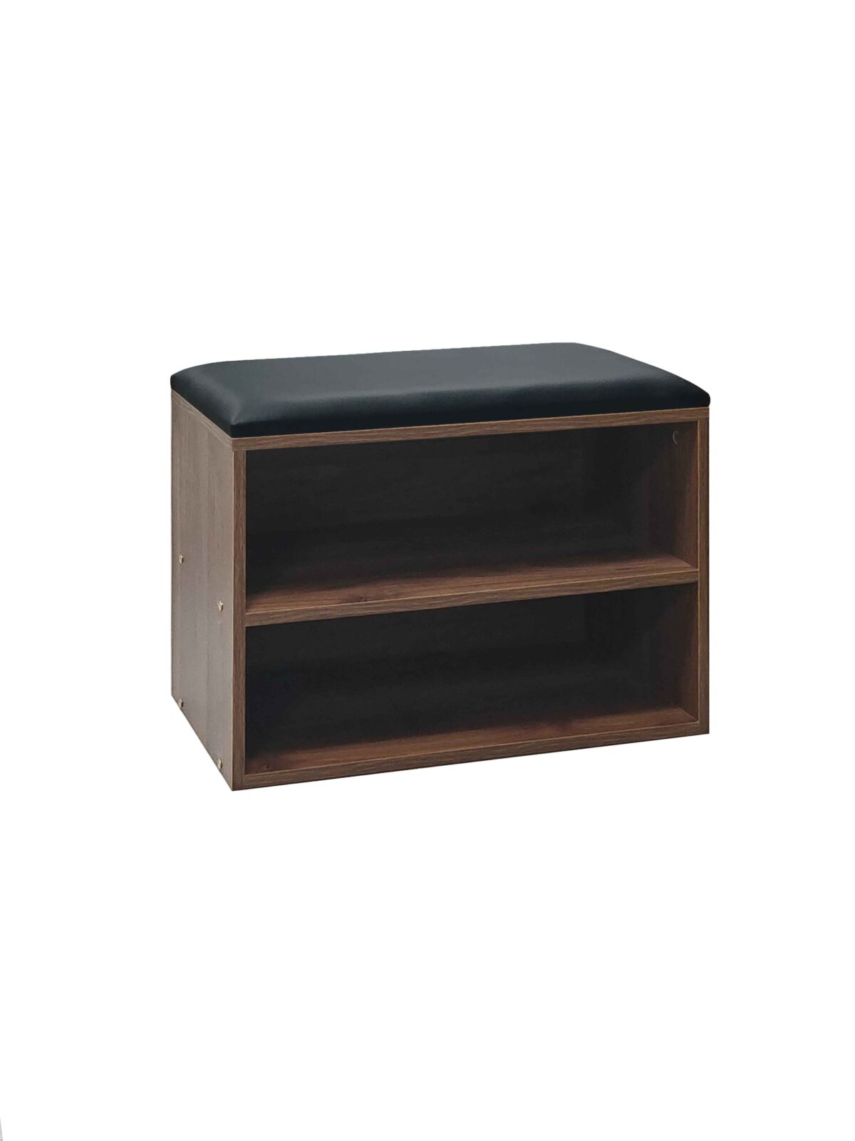 072-000163 Παπουτσοθήκη-Σκαμπό Kiana 4 ζεύγων με μαξιλάρι σε καρυδί απόχρωση 60x32x44εκ - Image 1