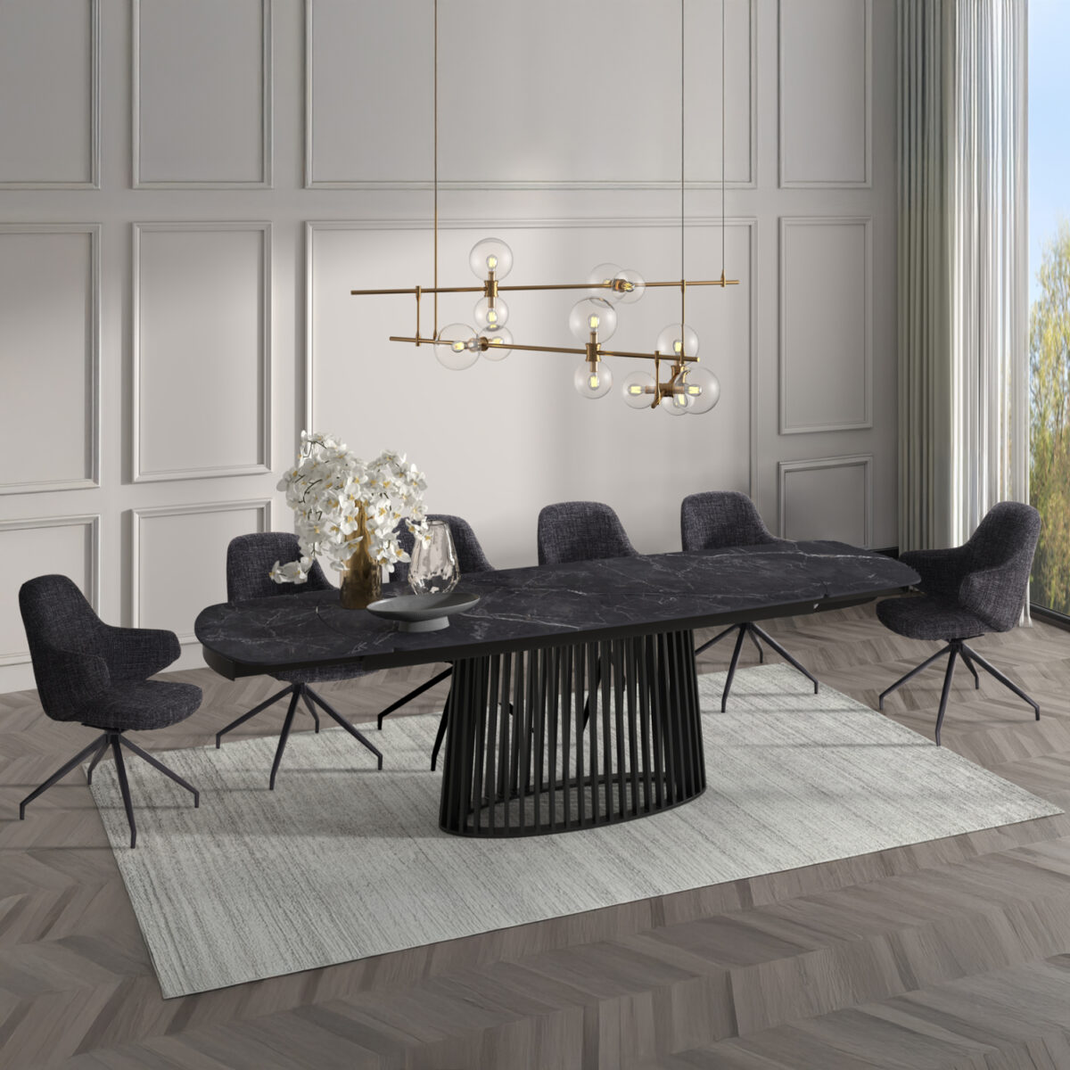 ΣΕΤ ΤΡΑΠΕΖΑΡΙΑΣ 7ΤΜΧ MEMNON SM21238 ΚΕΡΑΜΙΚΟ TOP--ΜΑΥΡΟ ΜΕΤΑΛΛΟ - Image 2