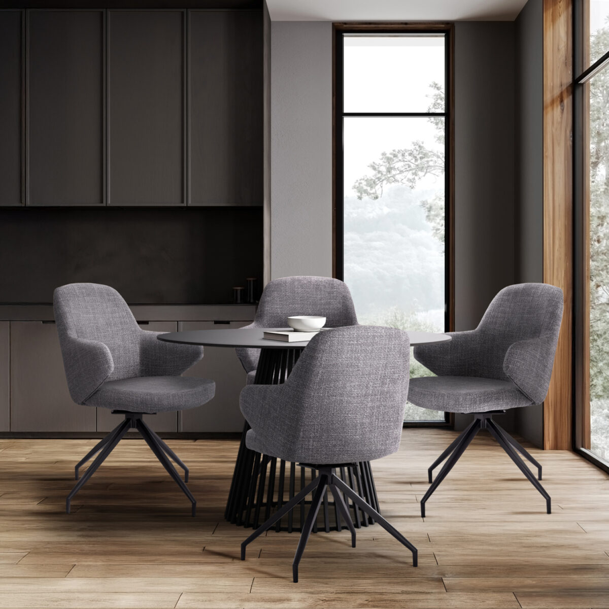 ΣΕΤ ΤΡΑΠΕΖΑΡΙΑΣ 5ΤΜΧ MEMNON SM21241 ΚΕΡΑΜΙΚΟ TOP-- ΣΤΡΟΓΓΥΛΟ--ΑΝΟΙΧΤΟ ΓΚΡΙ - Image 2