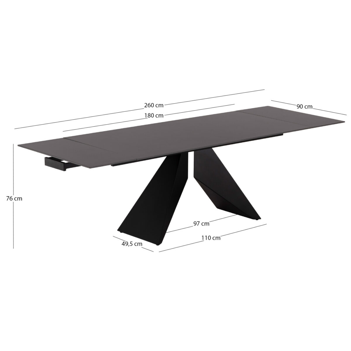 2 ΣΕΤ ΤΡΑΠΕΖΑΡΙΑΣ 7ΤΜΧ DOMINION SM21231 ΚΕΡΑΜΙΚΟ TOP--ΜΑΥΡΟ ΜΕΤΑΛΛΟ - Image 3