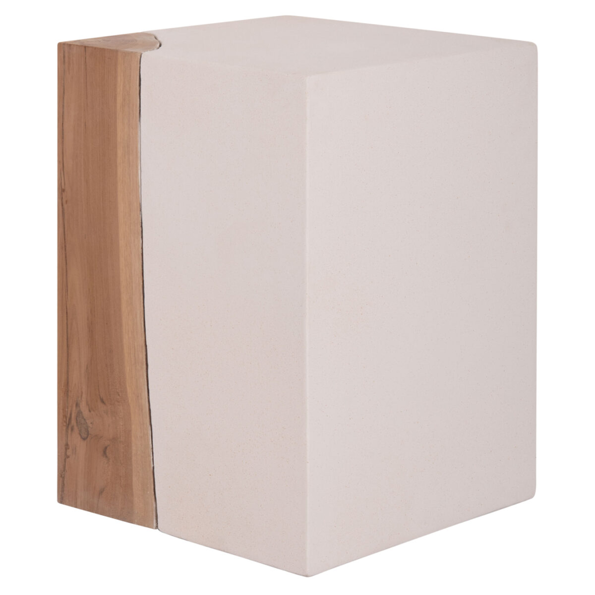 boithitiko-trapezi-fb91816302-fiber-ceme-4 ΒΟΗΘΗΤΙΚΟ ΤΡΑΠΕΖΙ LEIA HM18163.02 FIBER CEMENT ΛΕΥΚΟ-ΞΥΛΟ TEAK 32.5x32.5x46Υεκ. - Image 5