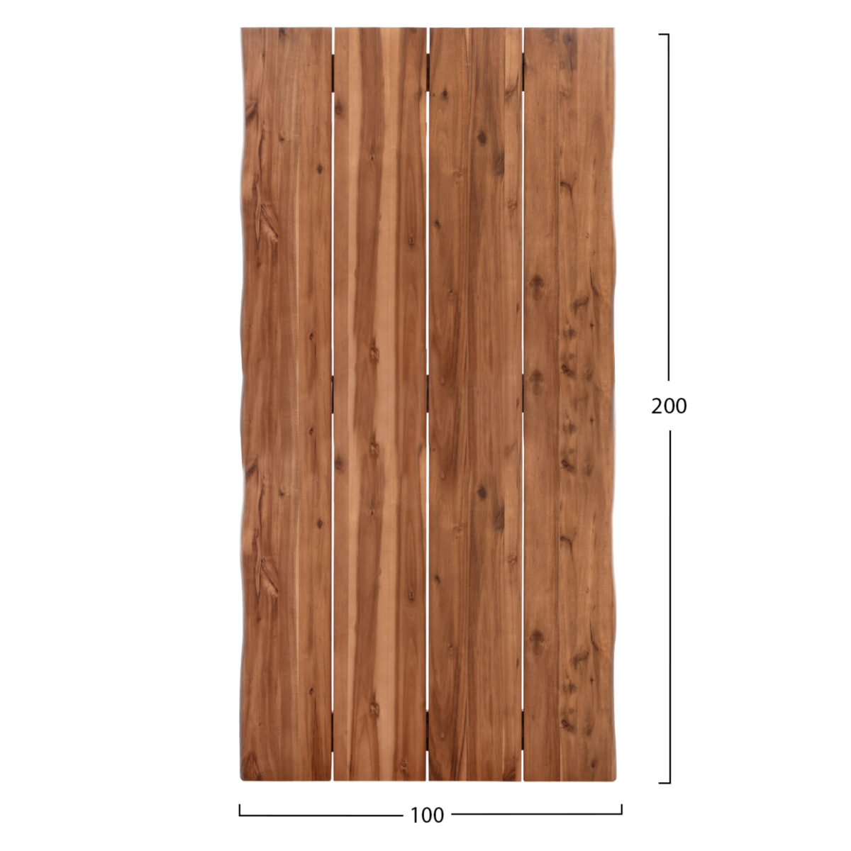 ΕΠΙΦΑΝΕΙΑ ΤΡΑΠΕΖΙΟΥ ΟΡΘΟΓΩΝΙΑ ΑΠΟ ΜΑΣΙΦ ΞΥΛΟ ΑΚΑΚΙΑΣ HM6303.01--200x100x3.5(πάχος)εκ - Image 2