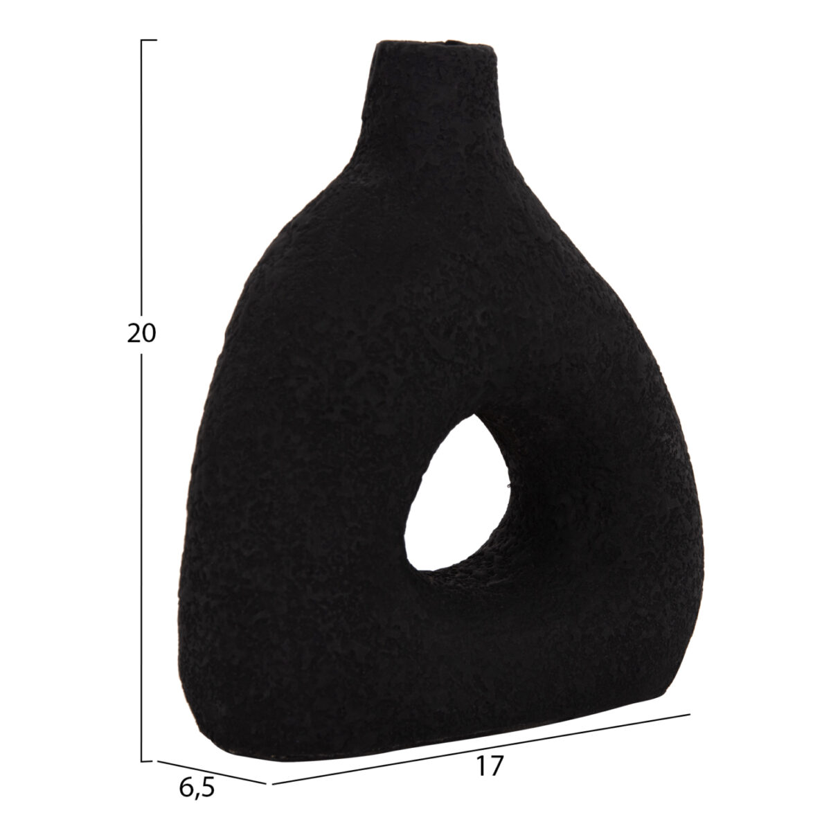 ΕΠΙΤΡΑΠΕΖΙΟ ΔΙΑΚΟΣΜΗΤΙΚΟ ΒΑΖΟ DECANT HM4667.01Μ ΤΕΡΑΚΟΤΑ ΣΕ ΜΑΥΡΟ--17x6.5x20Υεκ. - Image 2