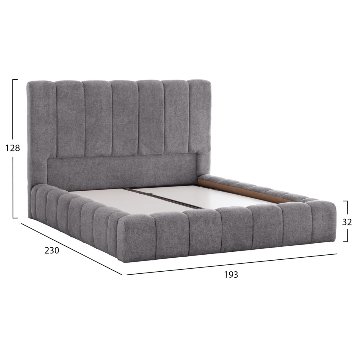 ΚΡΕΒΑΤΙ REMO ΜΕ ΑΠΟΘΗΚΕΥΤΙΚΟ ΧΩΡΟ HM719.22 ΥΦΑΣΜΑ TEDDY ΓΚΡΙ-ΓΙΑ ΣΤΡΩΜΑ 160x200εκ - Image 3