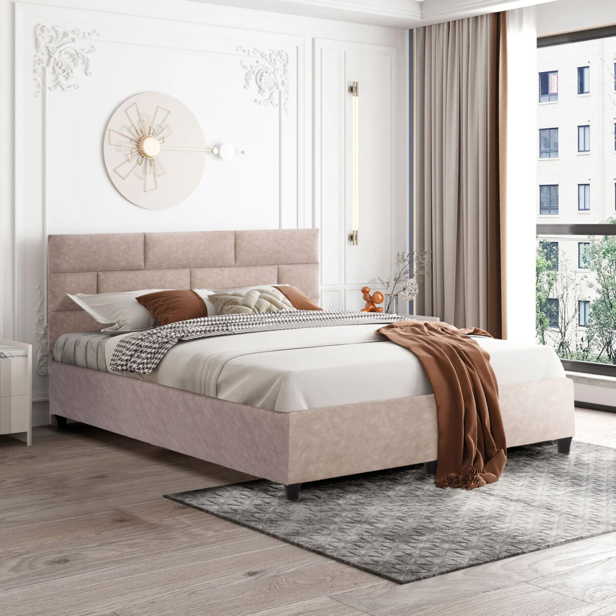 krebati-soledad-mpez-fb964422-gia-stroma-1 ΚΡΕΒΑΤΙ SOLEDAD ΜΠΕΖ HM644.22  ΓΙΑ ΣΤΡΩΜΑ 150x200 εκ. - Image 2