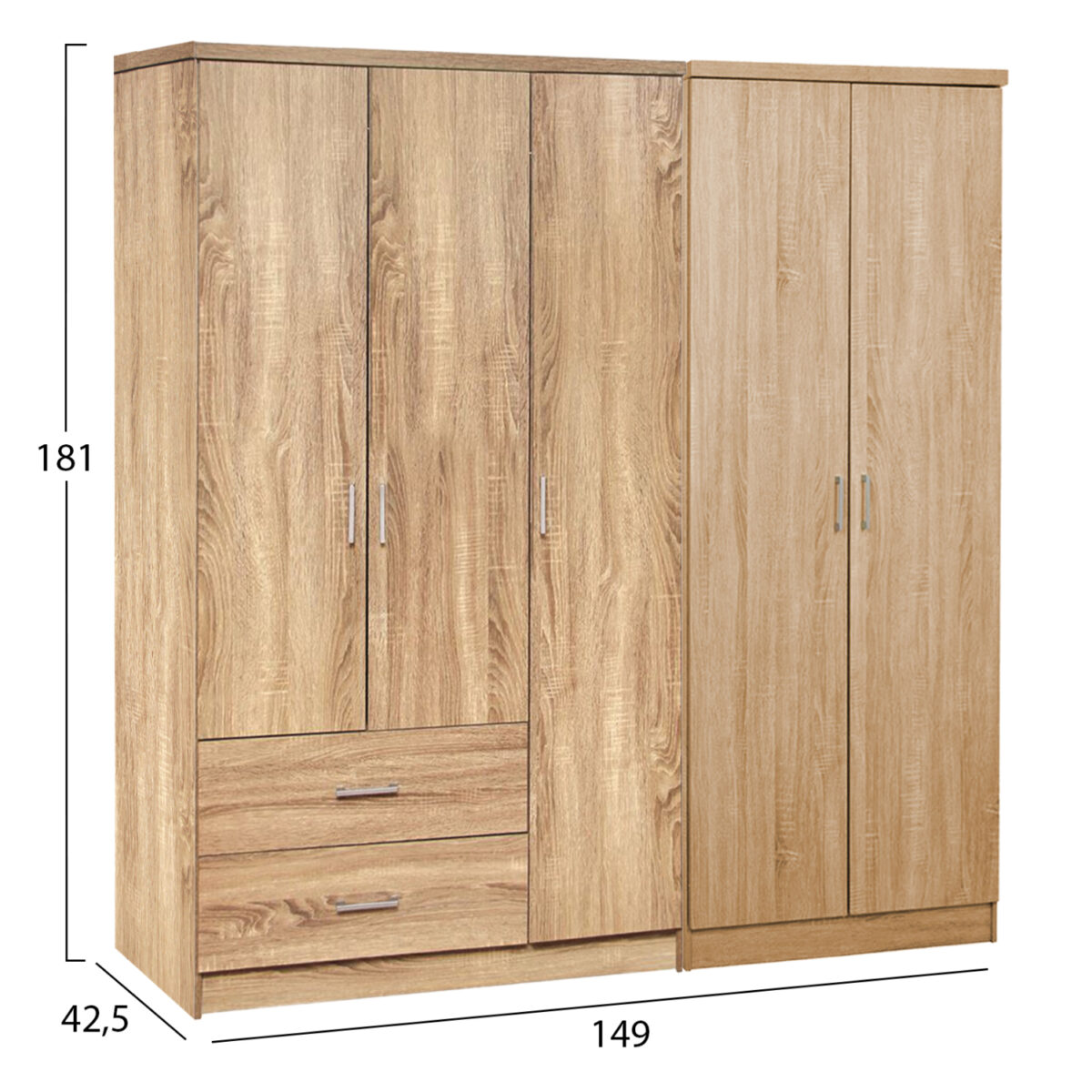 ΝΤΟΥΛΑΠΑ 5ΦΥΛΛΗ CAESAR HM21234.02 ΜΕΛΑΜΙΝΗ ΧΡΩΜΑ SONAMA 150x42.5x181Υεκ - Image 2