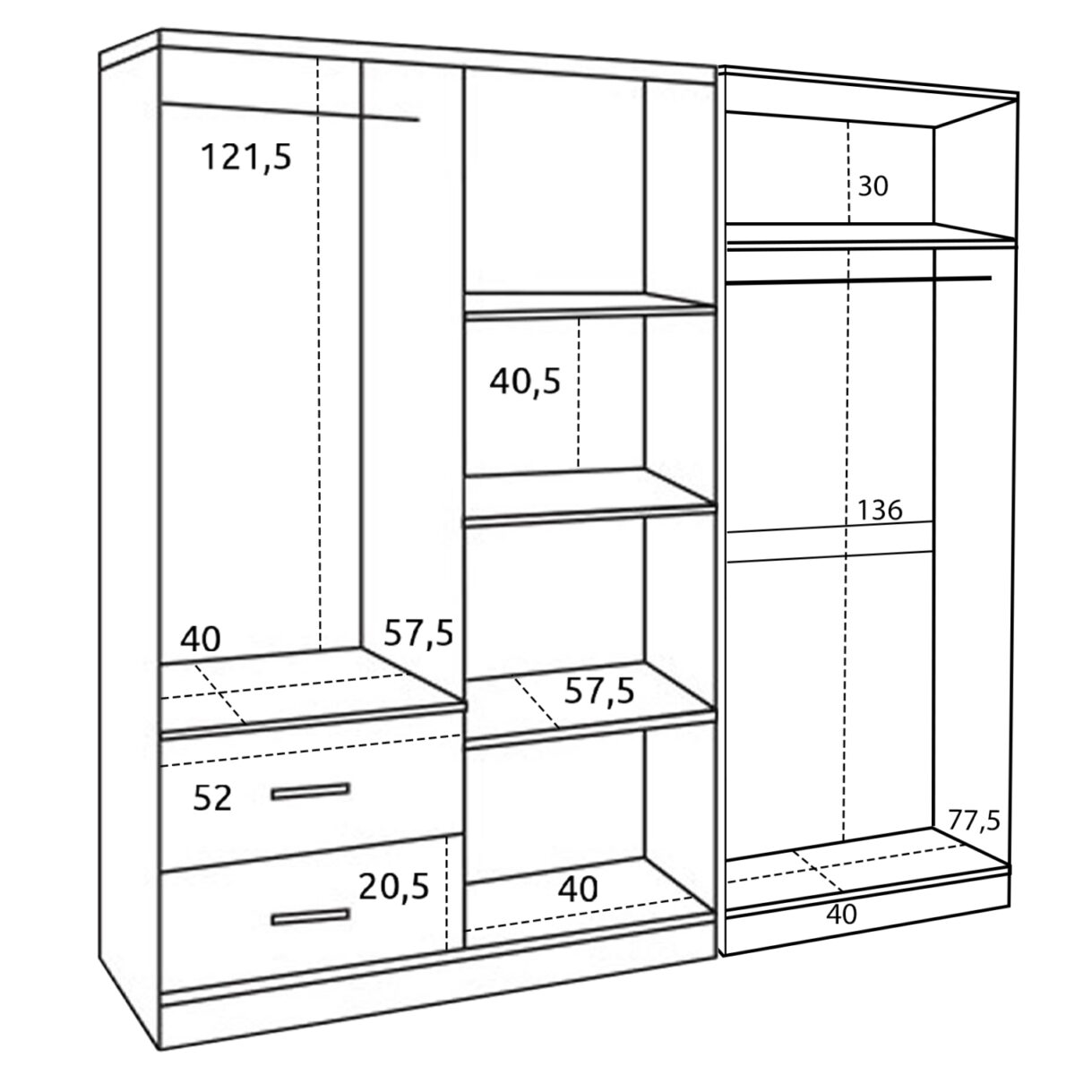 ntoylapa-6fylli-fb92123501-melamini-chro-2 ΝΤΟΥΛΑΠΑ 6ΦΥΛΛΗ BLAKELY HM21235.01 ΜΕΛΑΜΙΝΗ ΧΡΩΜΑ ZEBRANO 201x43x181Υεκ - Image 3
