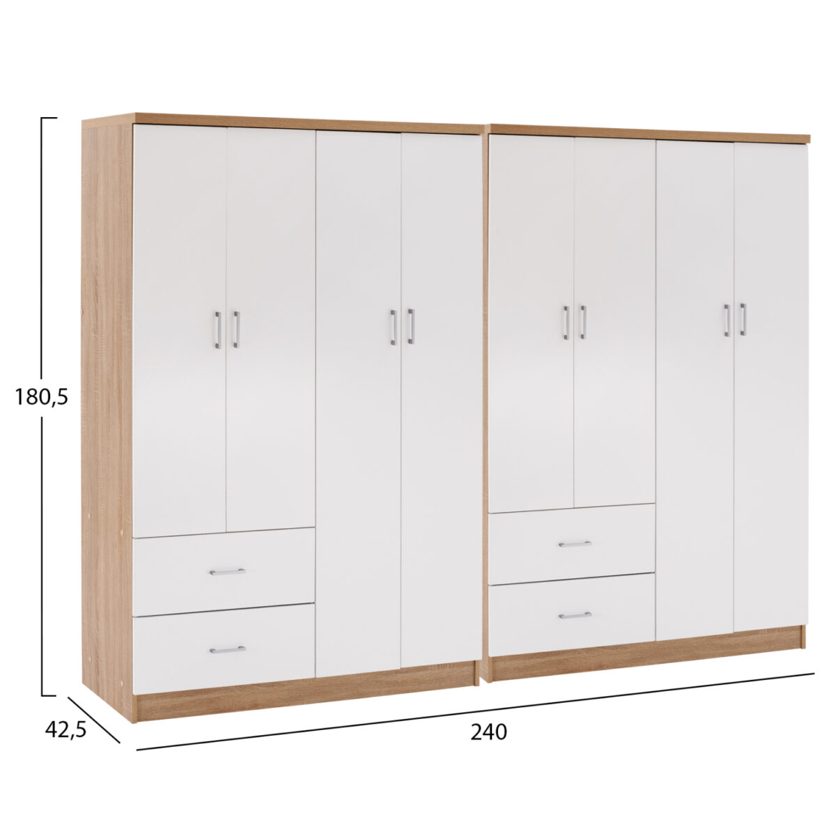 ΝΤΟΥΛΑΠΑ 8ΦΥΛΛΗ BRIANA HM21237.02 ΜΕΛΑΜΙΝΗ SONAMA & ΛΕΥΚΟ 241x42,5Χ180,5Υεκ. - Image 2