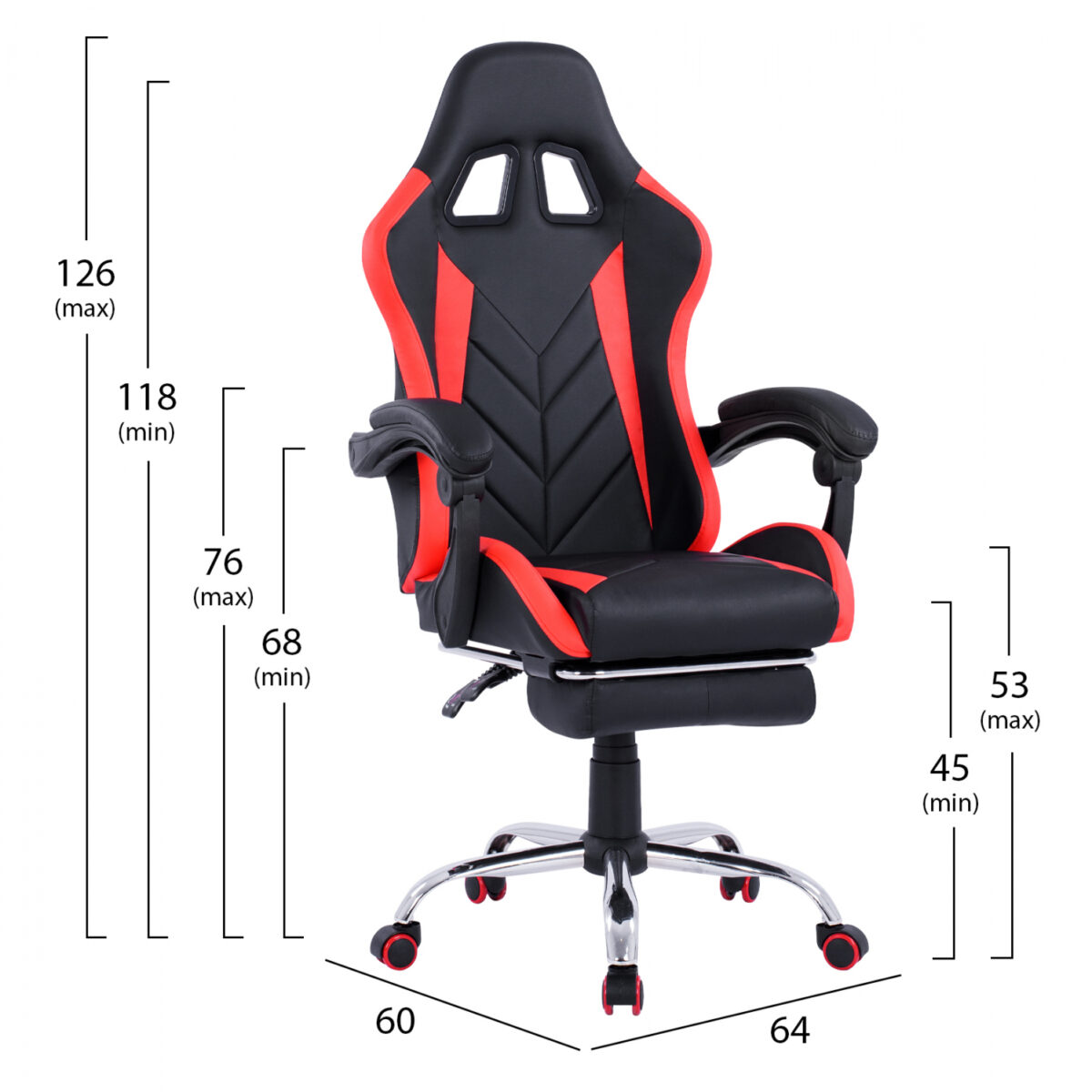 polythrona-gaming-me-anaklinomeni-plati-1 ΠΟΛΥΘΡΟΝΑ GAMING RUTT ΜΕ ΑΝΑΚΛΙΝΟΜΕΝΗ ΠΛΑΤΗ ΚΑΙ ΥΠΟΠΟΔΙΟ HM1156.01 ΣΕ ΧΡΩΜΑ ΜΑΥΡΟ-ΚΟΚΚΙΝΟ - Image 2