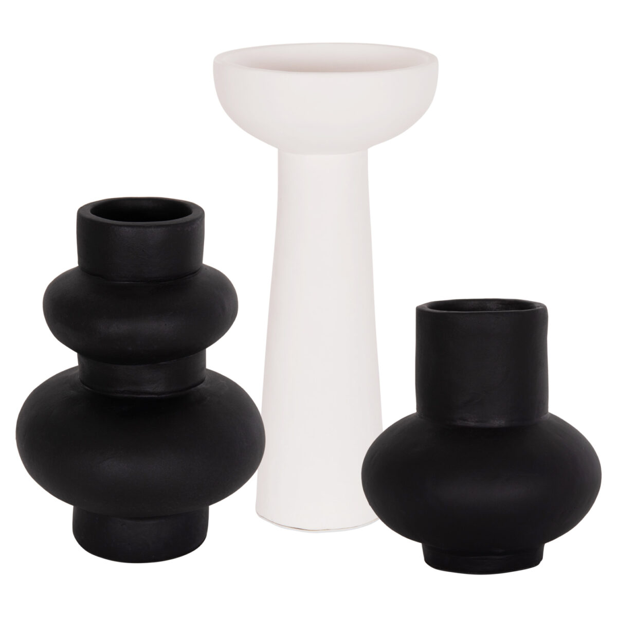 ΣΕΤ 3 ΕΠΙΤΡΑΠΕΖΙΑ ΔΙΑΚΟΣΜΗΤΙΚΑ ΒΑΖΑ LEKKAN ΗΜ21142.01 ΤΕΡΑΚΟΤΑ ΣΕ ΛΕΥΚΟ & ΜΑΥΡΟ