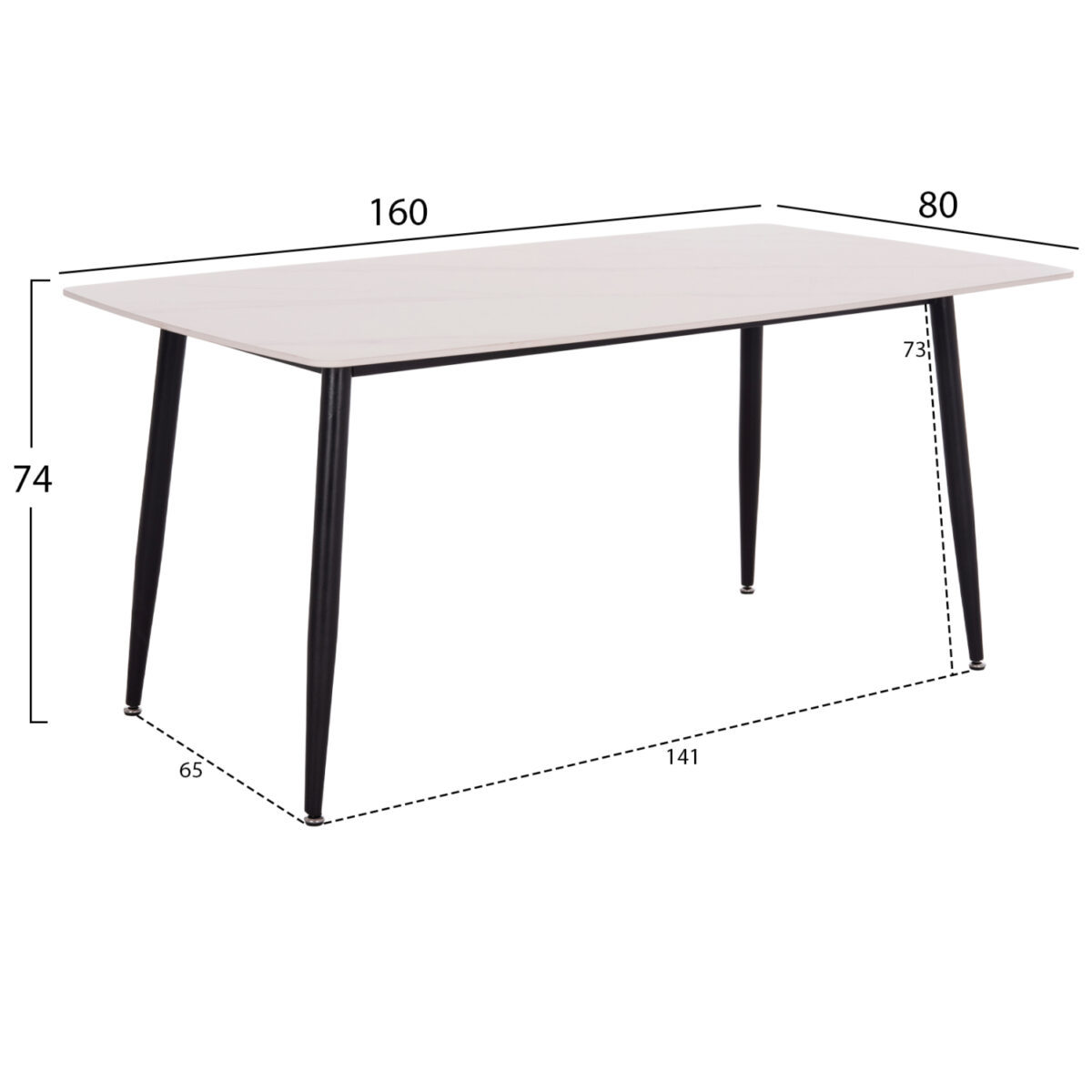 ΣΕΤ ΤΡΑΠΕΖΑΡΙΑΣ 5ΤΜΧ RAVEN HM21069.01 ΚΕΡΑΜΙΚΟ TOP ΛΕΥΚΟ ΜΑΡΜΑΡΟ & 4 ΚΑΡΕΚΛΕΣ - Image 2