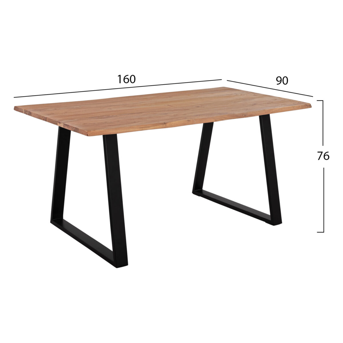 trapezi-trapezarias-slim-fb9850011-masif-1 ΤΡΑΠΕΖΙ ΤΡΑΠΕΖΑΡΙΑΣ SOFIA SLIM HM8500.11 ΜΑΣΙΦ ΞΥΛΟ ΑΚΑΚΙΑΣ 160x90x76Υ εκ. - Image 2