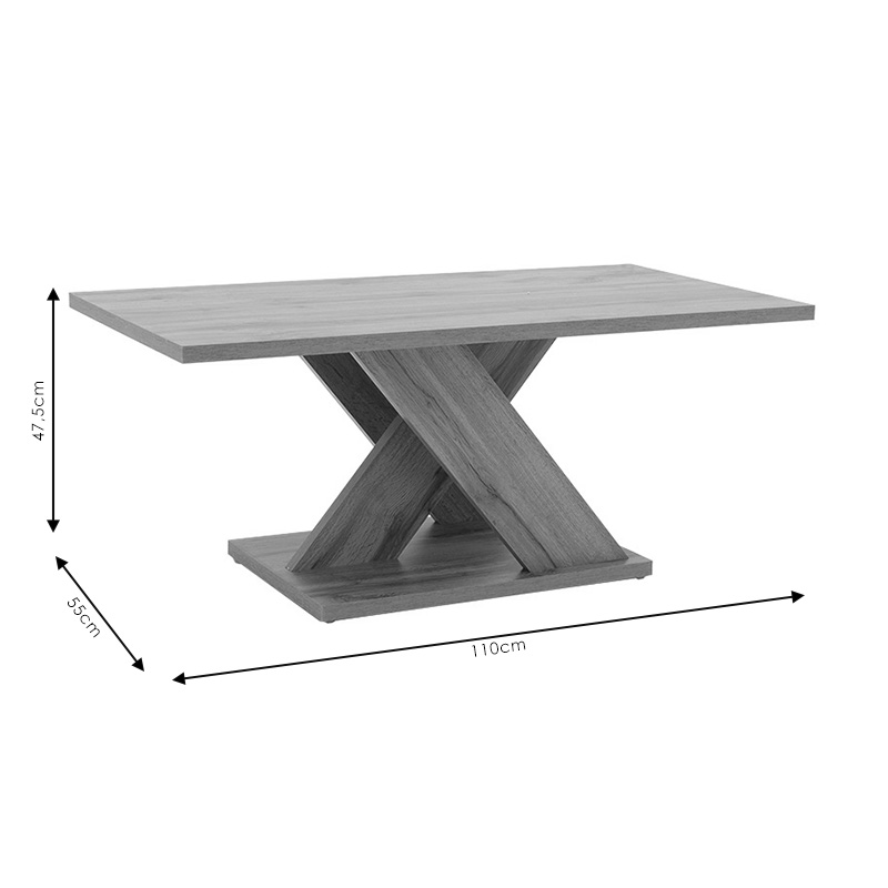 049-000061-5 Τραπέζι σαλονιού Solange  χρώμα sonoma 110x55x47.5εκ - Image 6