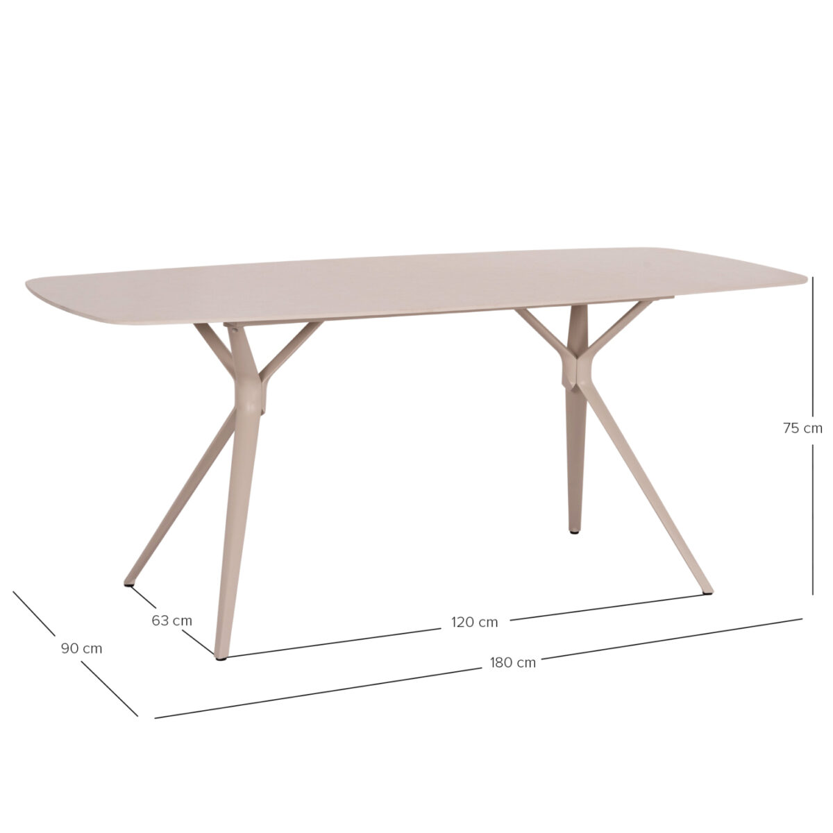 1 ΤΡΑΠΕΖΙ ANTOINE SM6355 ΚΡΕΜ ΑΛΟΥΜΙΝΙΟ & SINTERED STONE TOP 180x90x75Yεκ. - Image 2