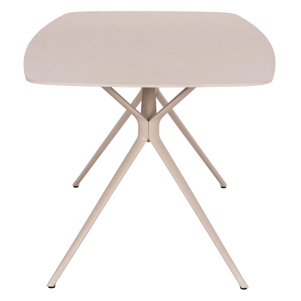 3 ΤΡΑΠΕΖΙ ANTOINE SM6355 ΚΡΕΜ ΑΛΟΥΜΙΝΙΟ & SINTERED STONE TOP 180x90x75Yεκ. - Image 4