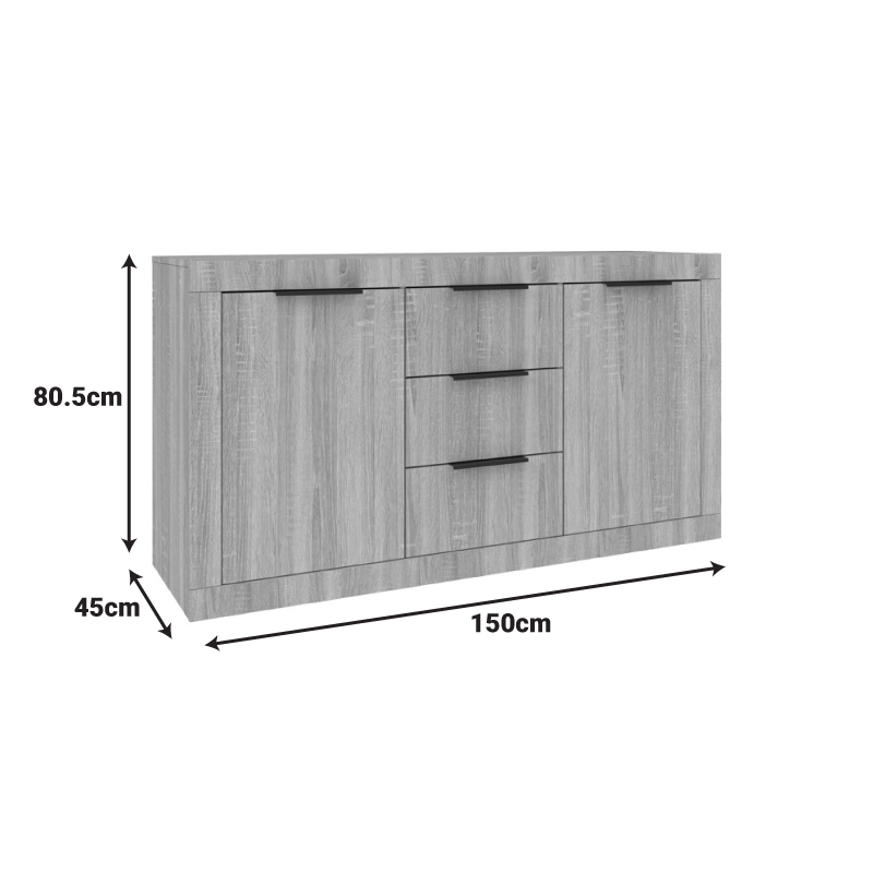 361-000103-3 Μπουφές Doha  σε λευκή απόχρωση 150x45x80.5εκ - Image 4