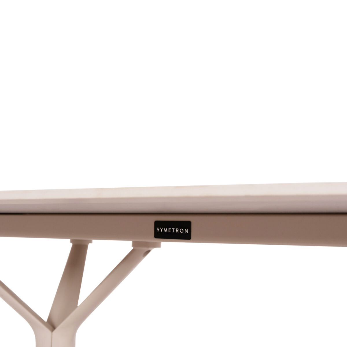 7 ΤΡΑΠΕΖΙ ANTOINE SM6355 ΚΡΕΜ ΑΛΟΥΜΙΝΙΟ & SINTERED STONE TOP 180x90x75Yεκ. - Image 8