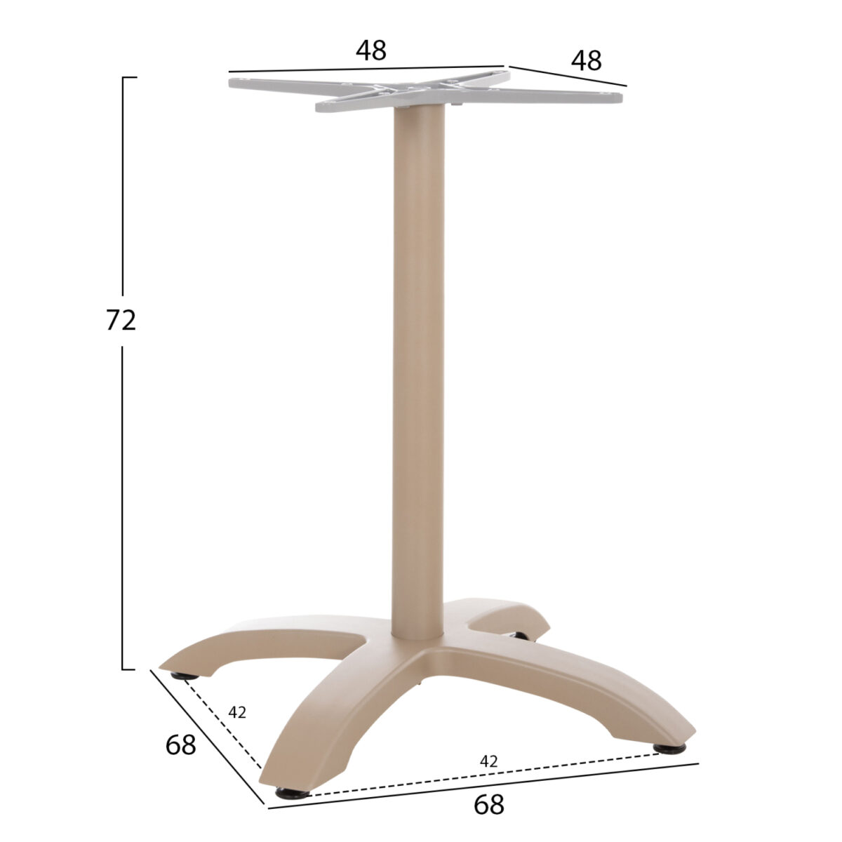 ΒΑΣΗ ΑΛΟΥΜΙΝΙΟΥ HM460.25 ΚΑΠΟΥΤΣΙΝΟ ΜΑΤ 66x66x72Υεκ. ΜΕ ΣΤΑΥΡΟ 48Χ48εκ. - Image 2