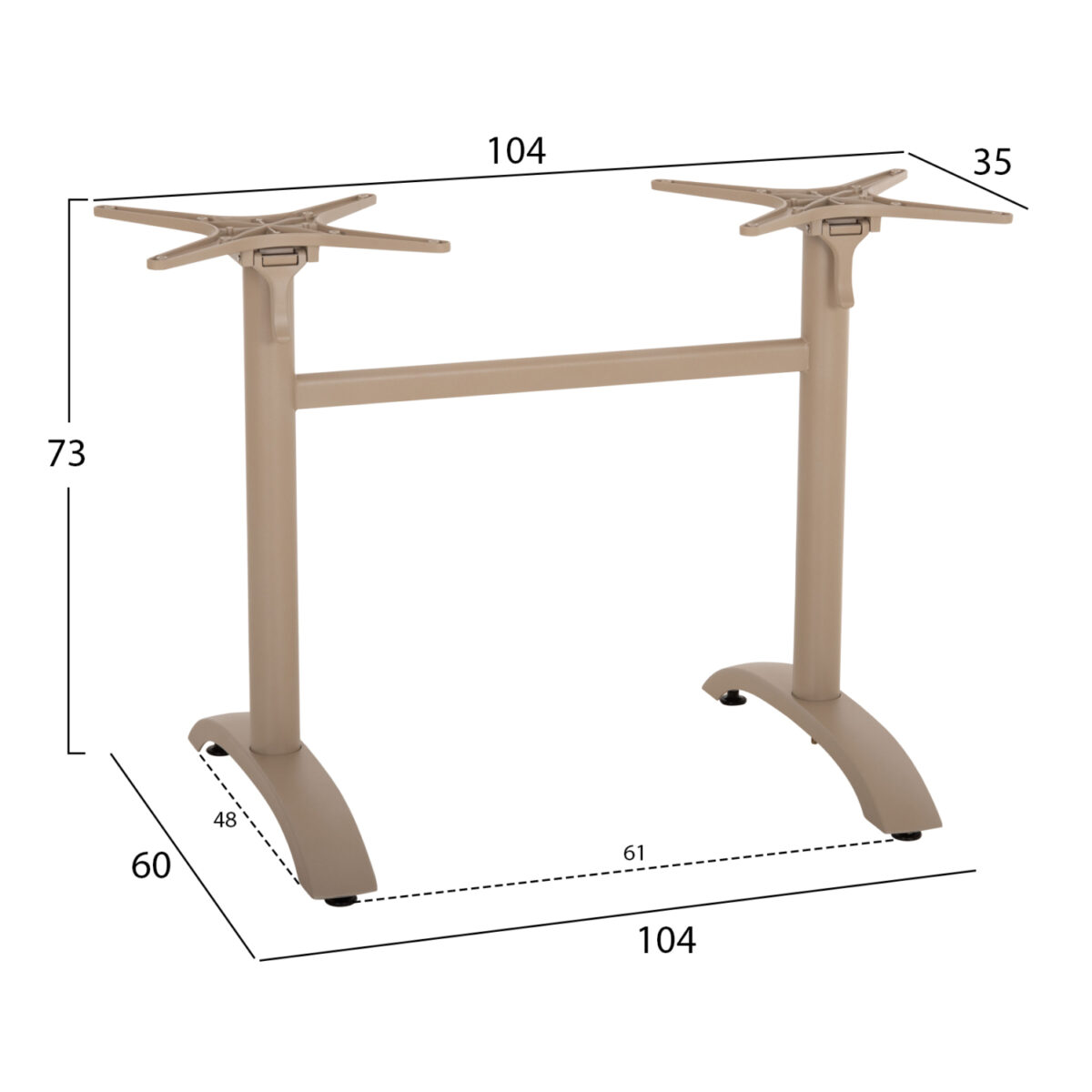 ΒΑΣΗ ΔΙΣΤΗΛΗ ΜΕ ΑΝΑΔΙΠΛΟΥΜΕΝΟΥΣ ΣΤΑΥΡΟΥΣ HM468.25 ΚΑΠΟΥΤΣΙΝΟ ΑΛΟΥΜΙΝΙΟ 78x59,5x73Υ - Image 2