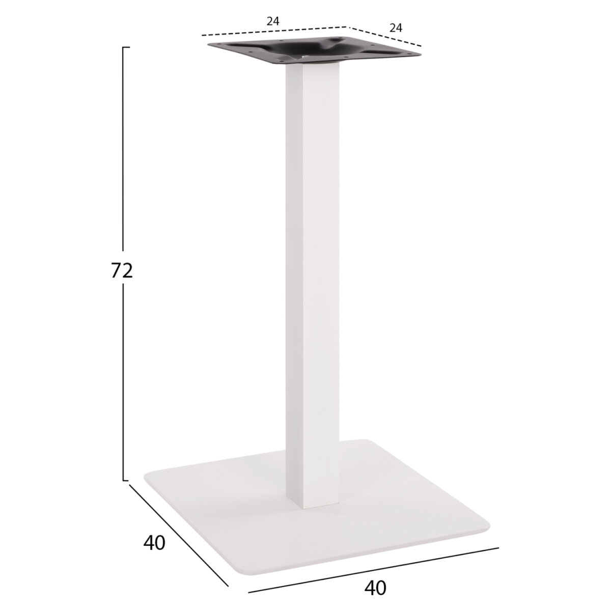 ΒΑΣΗ ΜΕΤΑΛΛΙΚΗ ΛΕΥΚΗ ΜΑΤ 40X40X72Υεκ. HM414.12 - Image 2