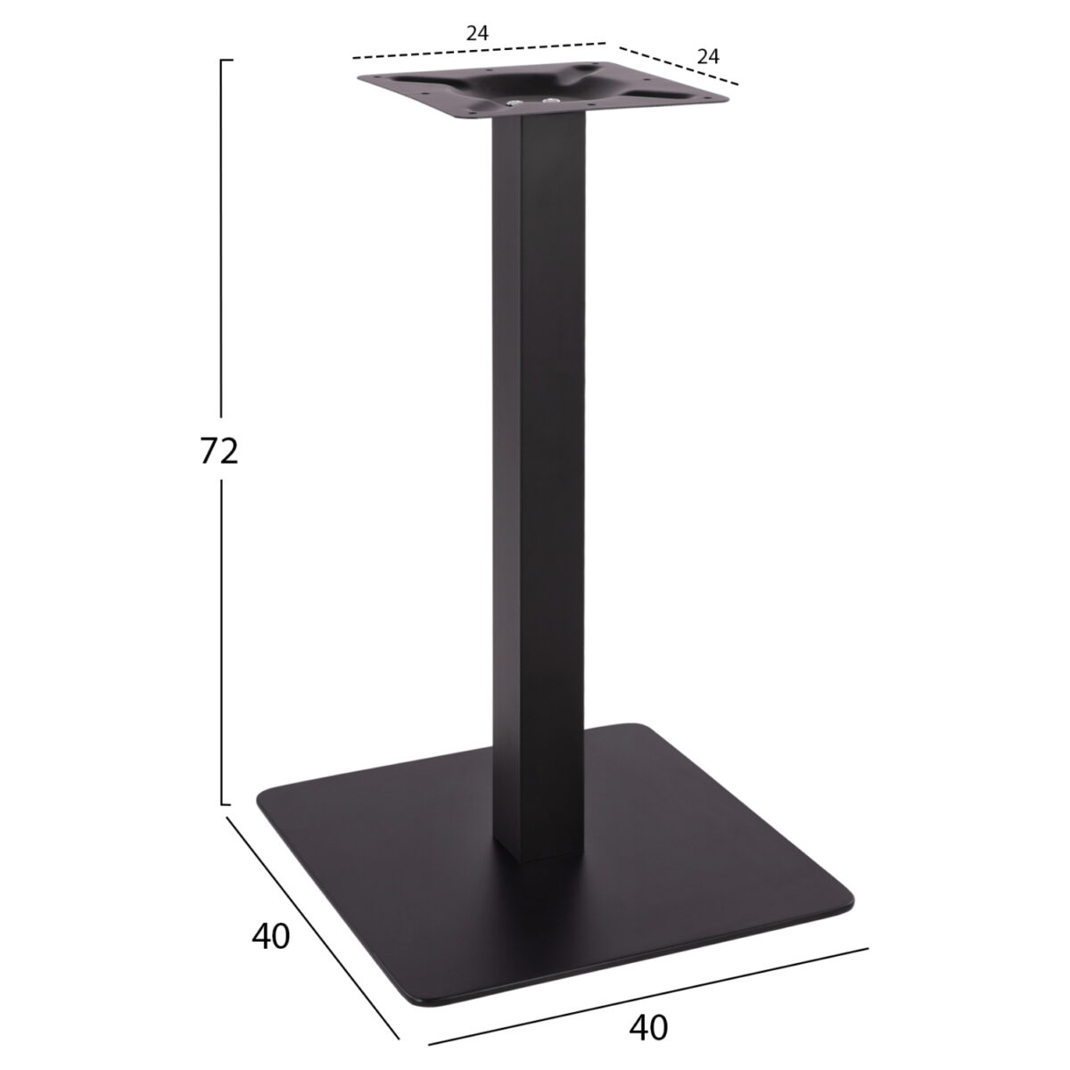 ΒΑΣΗ ΜΕΤΑΛΛΙΚΗ ΜΑΥΡΗ ΜΑΤ 40X40X72Υεκ. HM414.11 - Image 2