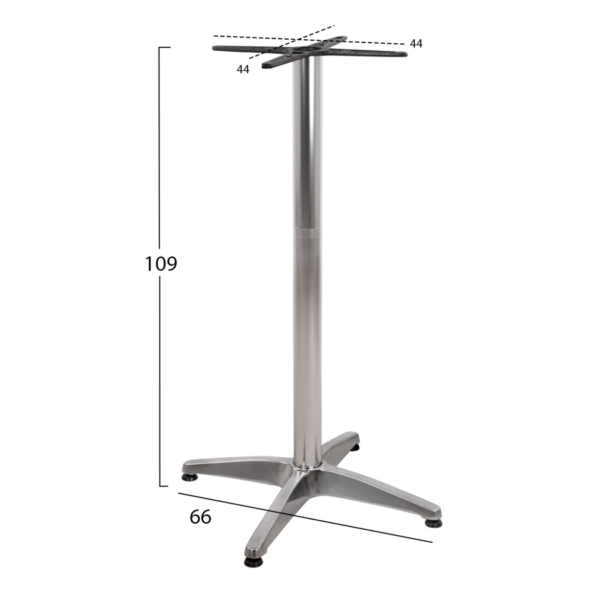 ΒΑΣΗ ΜΠΑΡ ΑΛΟΥΜΙΝΙΟΥ 4ΝΥΧΗ 66X66X109Υεκ. ΜΕ ΣΤΑΥΡΟ 44Χ44εκ. HM450 ΧΡΩΜΙΟΥ - Image 2