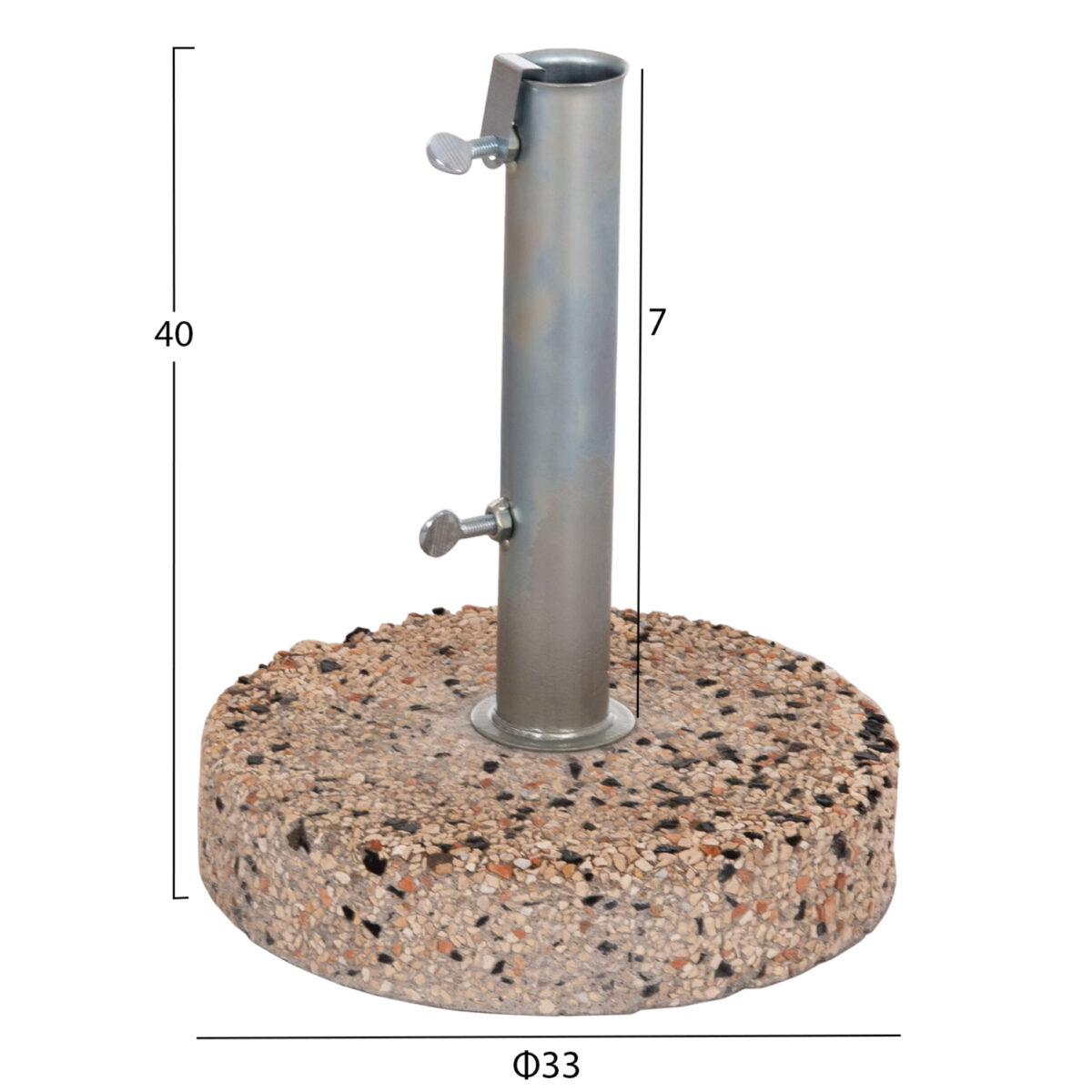 ΒΑΣΗ ΟΜΠΡΕΛΑΣ ΨΗΦΙΔΑ 15KG HM5476.15 ΜΕ ΣΩΛΗΝΑ ΔΙΑΜΕΤΡΟΥ Φ52 - Image 2