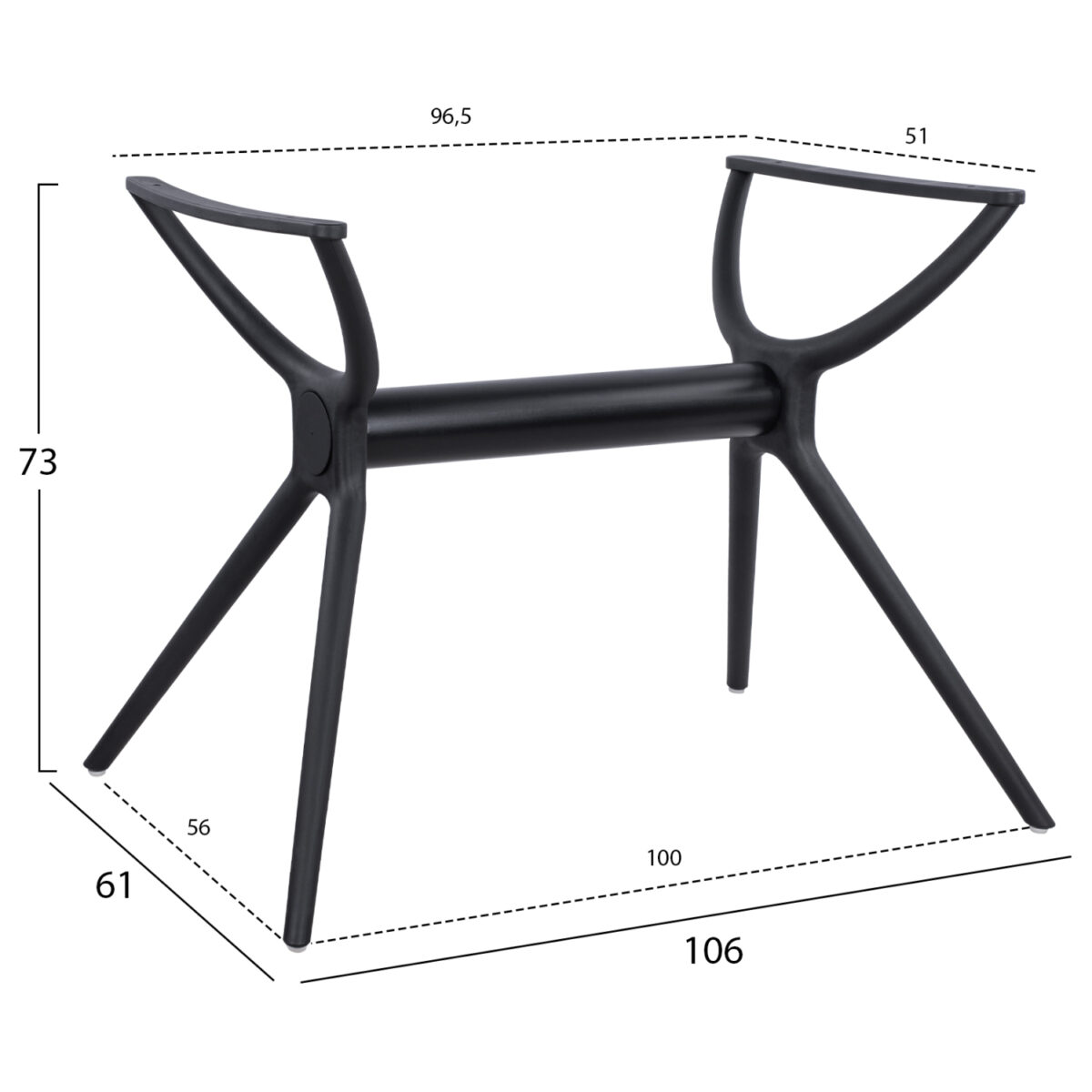 ΒΑΣΗ ΠΟΛΥΠΡΟΠΥΛΕΝΙΟΥ ΜΑΥΡΗ HM463.01 ΓΙΑ ΕΠΙΦΑΝΕΙΑ 120Χ80 - Image 2