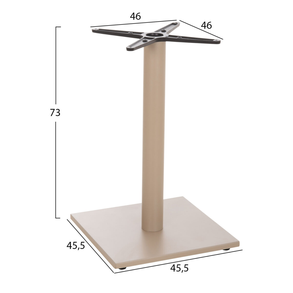 ΒΑΣΗ ΤΡΑΠΕΖΙΟΥ ΑΛΟΥΜΙΝΙΟΥ HM475.25 ΚΑΠΟΥΤΣΙΝΟ 46x46x72Υεκ. ΣΤΑΥΡΟΣ 46Χ46εκ - Image 2