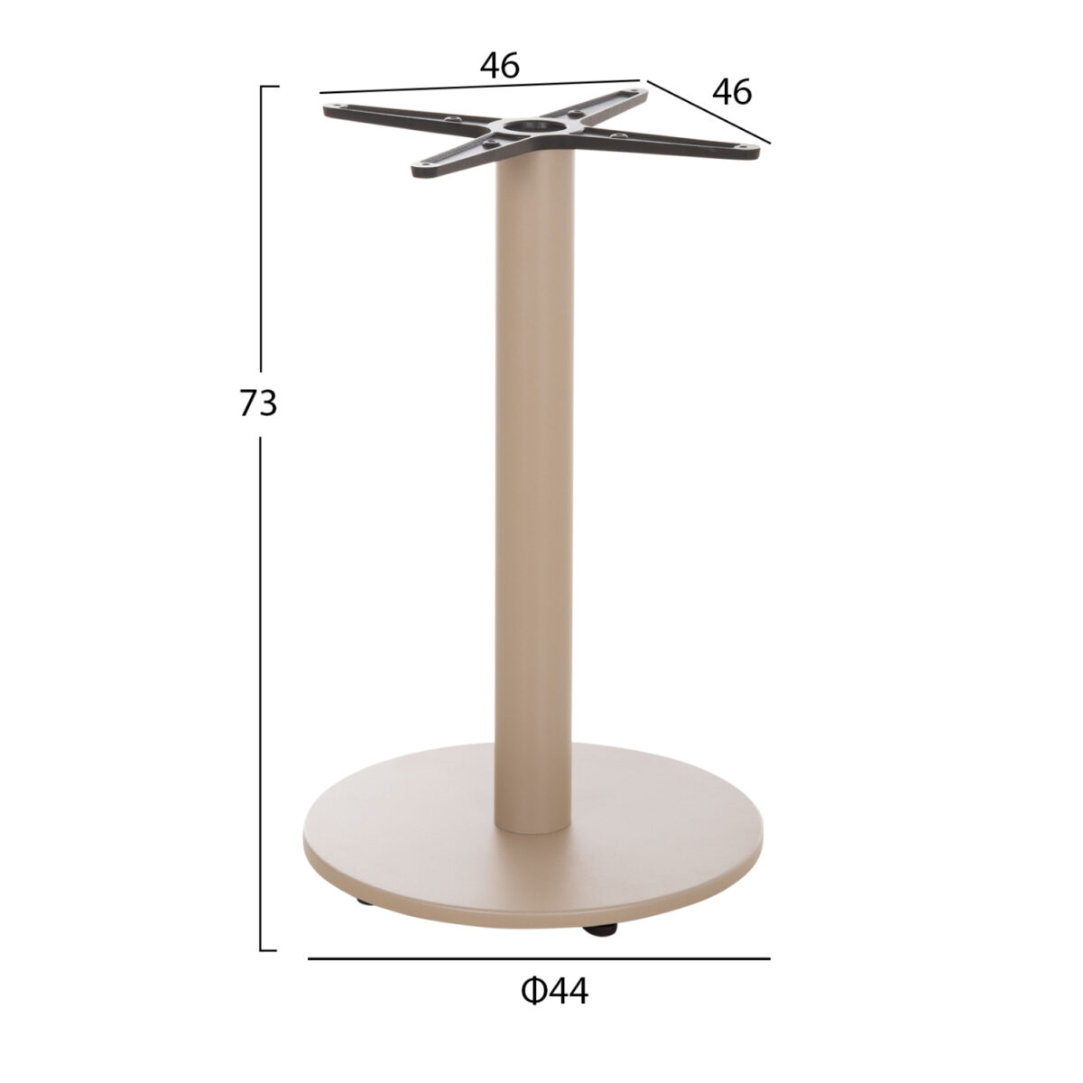 ΒΑΣΗ ΤΡΑΠΕΖΙΟΥ ΑΛΟΥΜΙΝΙΟΥ ΣΤΡΟΓΓΥΛΗ ΚΑΠΟΥΤΣΙΝΟ HM476.25 ΣΤΑΥΡΟΣ 48Χ48εκ Φ45Χ72Υεκ. - Image 2