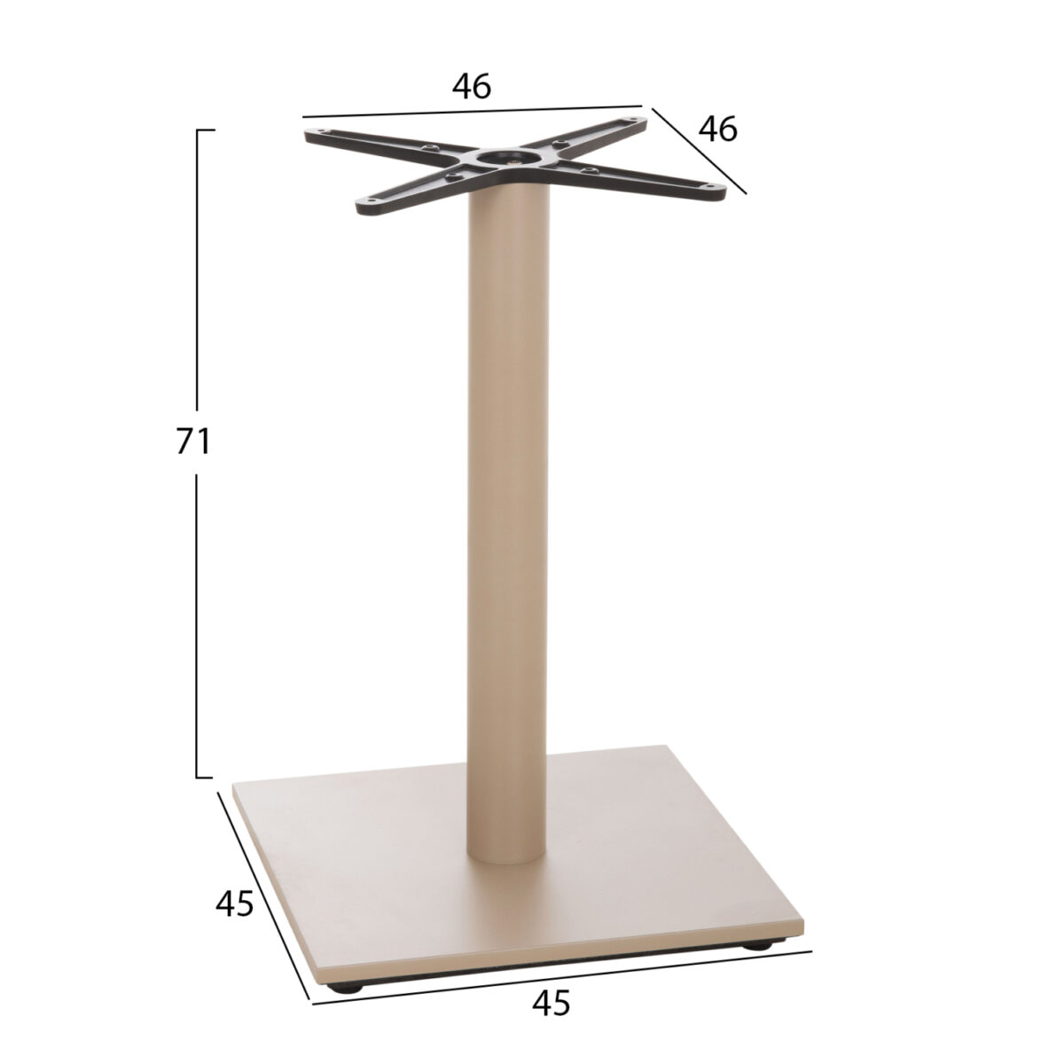 basi-trapezioy-fb943825-metallo-kapoytsi-1 ΒΑΣΗ ΤΡΑΠΕΖΙΟΥ HM438.25 ΜΕΤΑΛΛΟ ΚΑΠΟΥΤΣΙΝΟ ΜΑΤ-ΡΕΓΟΥΛΑΤΟΡΟΙ 46x46x72Yεκ. - Image 2