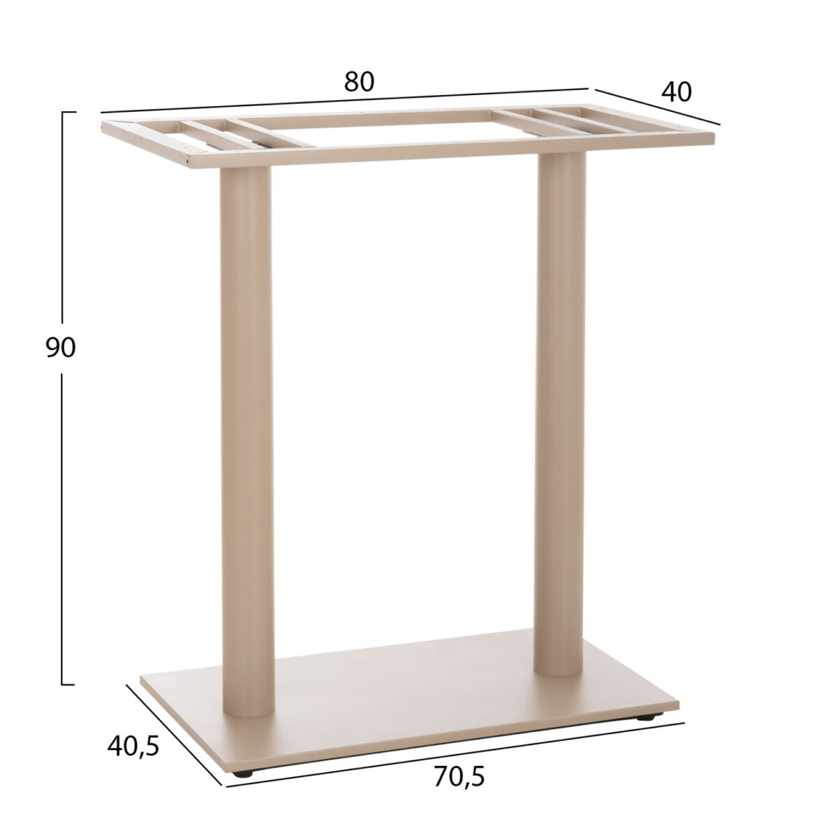 basi-trapezioy-mpar-distili-mesypsoys-fb-1 ΒΑΣΗ ΤΡΑΠΕΖΙΟΥ ΜΠΑΡ ΔΙΣΤΗΛΗ ΜΕΣ.ΥΨΟΥΣ HM478.25 ΜΕΤΑΛΛΟ ΚΑΠΟΥΤΣΙΝΟ ΜΑΤ 80x40x90Υεκ - Image 2