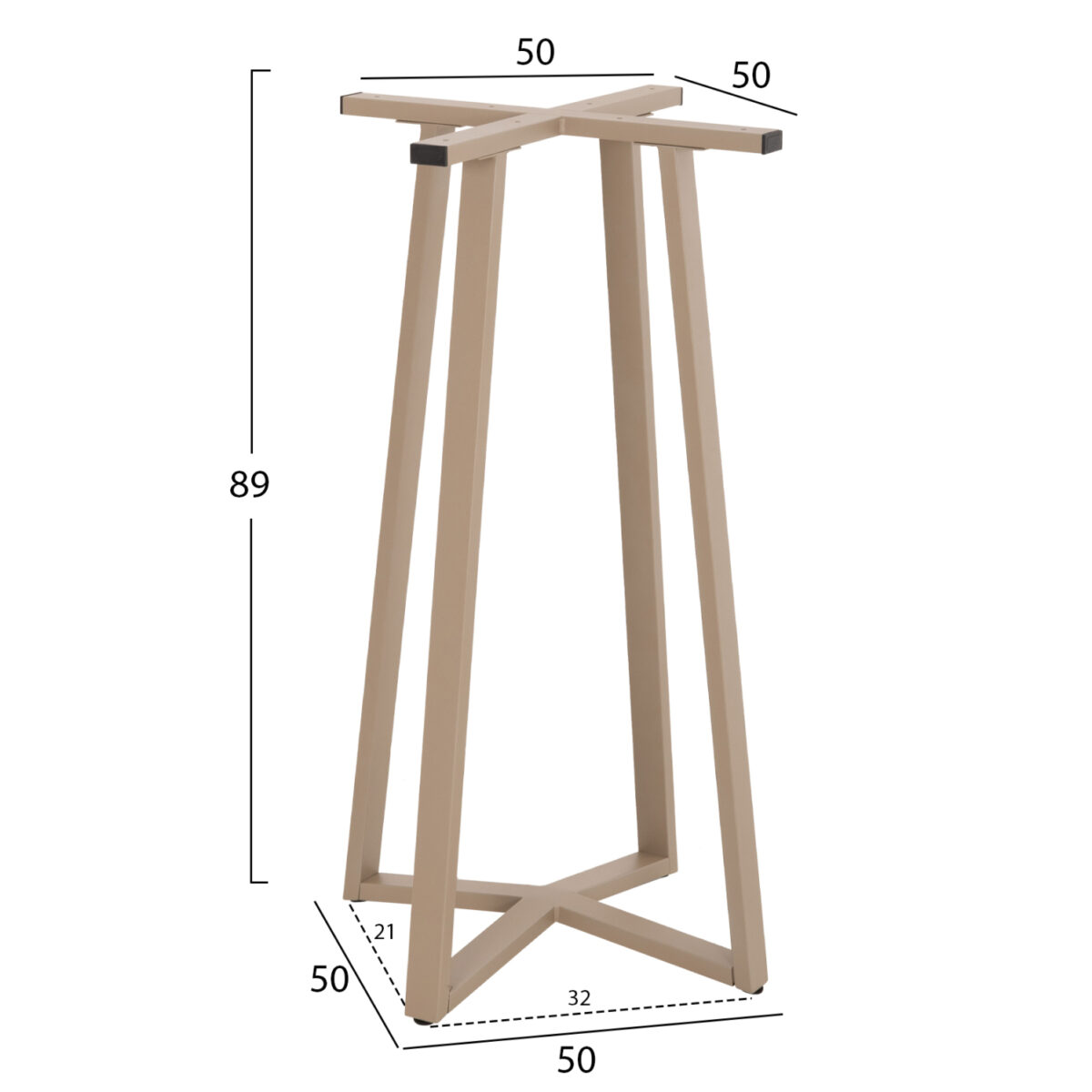ΒΑΣΗ ΤΡΑΠΕΖΙΟΥ ΜΠΑΡ ΜΕΣΑΙΟΥ ΥΨΟΥΣ HM477.25 ΜΕΤΑΛΛΟ ΚΑΠΟΥΤΣΙΝΟ 50x50x90Υεκ. - Image 2