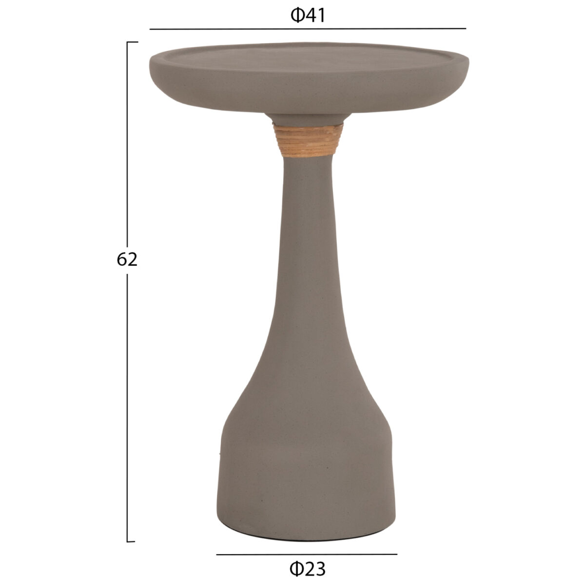 ΒΟΗΘΗΤΙΚΟ ΤΡΑΠΕΖΙ ΓΙΑ ΛΑΜΠΑΤΕΡ TORG HM18170.03 FIBER CEMENT ΓΚΡΙ Φ41x62Υεκ. - Image 2