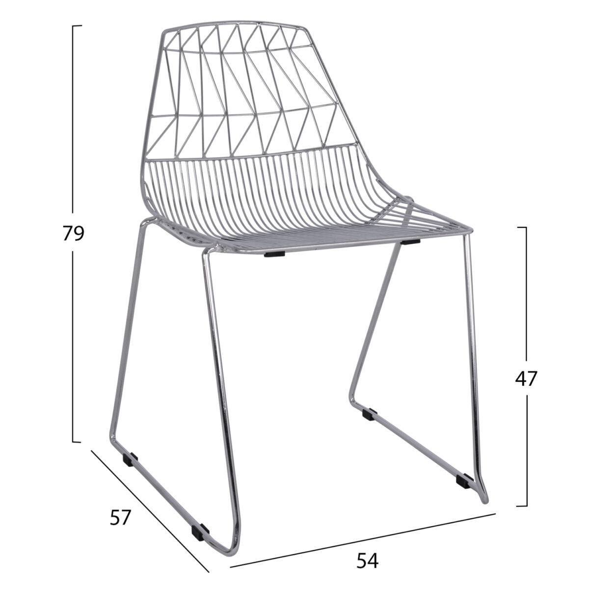 ΚΑΡΕΚΛΑ ΜΕΤΑΛΛΙΚΗ ΑΣΗΜΙ ICARUS HM8010.10 54x57x79cm - Image 2
