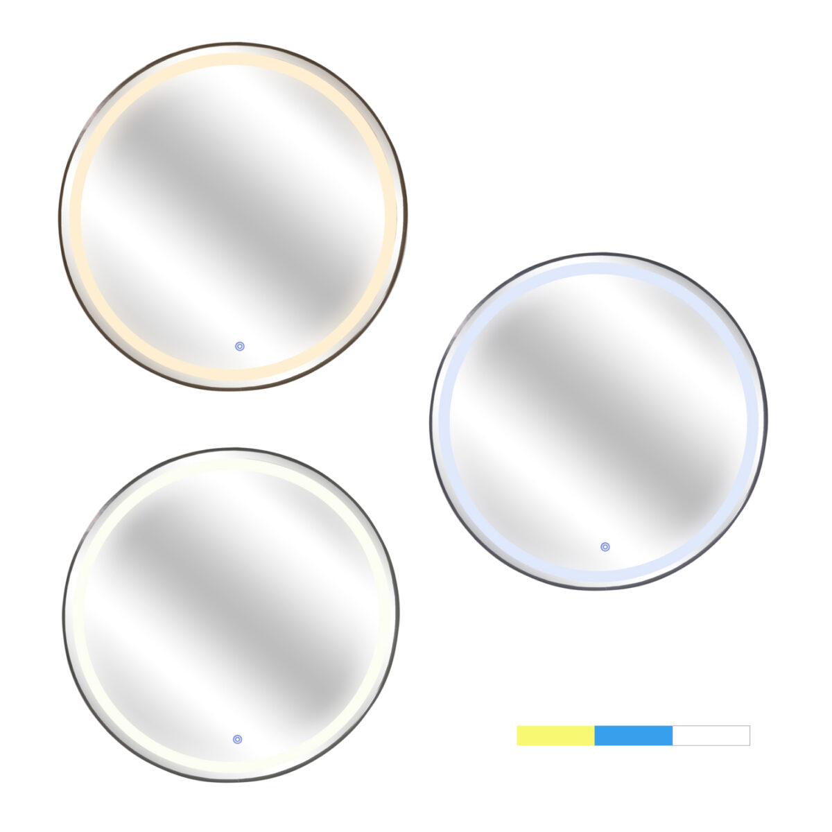 ΚΑΘΡΕΠΤΗΣ ΤΟΙΧΟΥ ΣΤΡΟΓΓΥΛΟΣ ROUNDER HM4503.01 ΑΛΟΥΜΙΝΙΟ ΣΕ ΜΑΥΡΟ-ΦΩΤΙΣΜΟΣ LED Φ80εκ. - Image 3