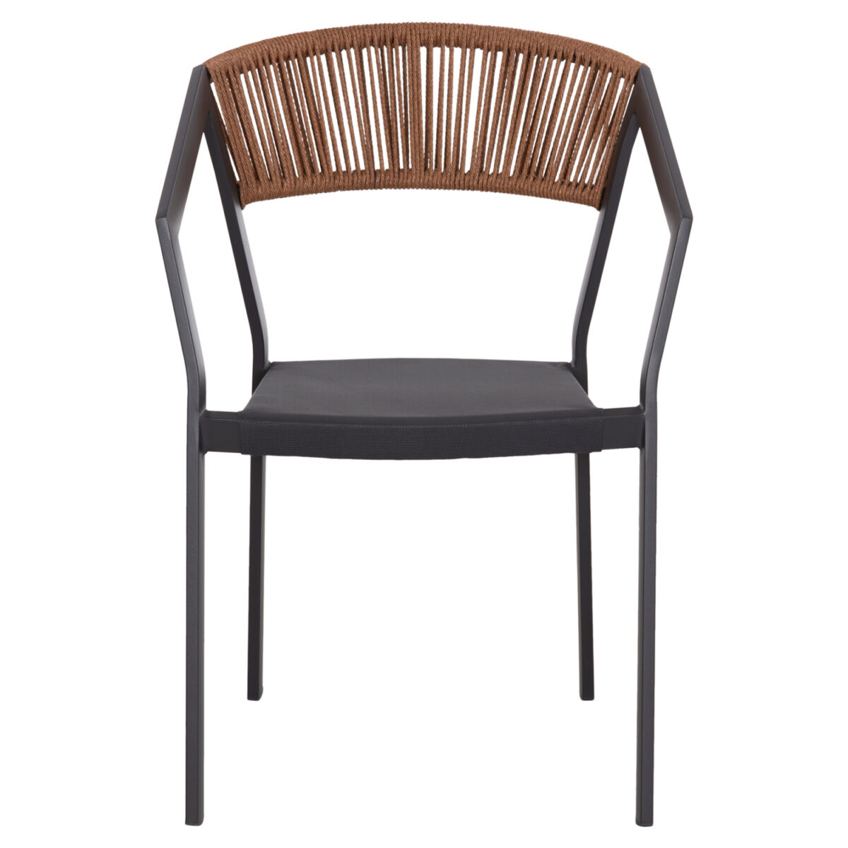 ΠΟΛΥΘΡΟΝΑ ΑΛΟΥΜΙΝΙΟΥ HM5891.01 ΑΝΘΡΑΚΙ ΣΚΕΛΕΤΟΣ&TEXTLINE-ΜΠΕΖ RATTAN 56,5x58x79Υ εκ. - Image 3