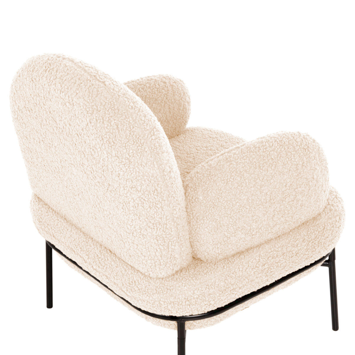 ΠΟΛΥΘΡΟΝΑ AGNES HM9525.23 ΛΕΥΚΟ ΜΠΟΥΚΛΕ-ΜΑΥΡΑ ΜΕΤΑΛΛΙΚΑ ΠΟΔΙΑ 74x71x83Υεκ. - Image 9