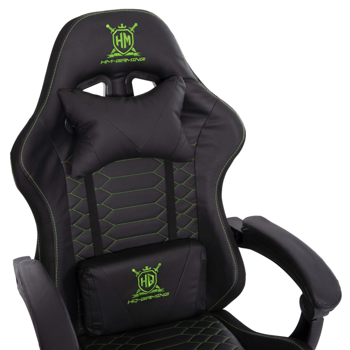 ΠΟΛΥΘΡΟΝΑ GAMING LOOT HM1204 ΜΑΥΡΟ-ΠΡΑΣΙΝΟ PVC & NYLON 60x60x120Υεκ. - Image 8