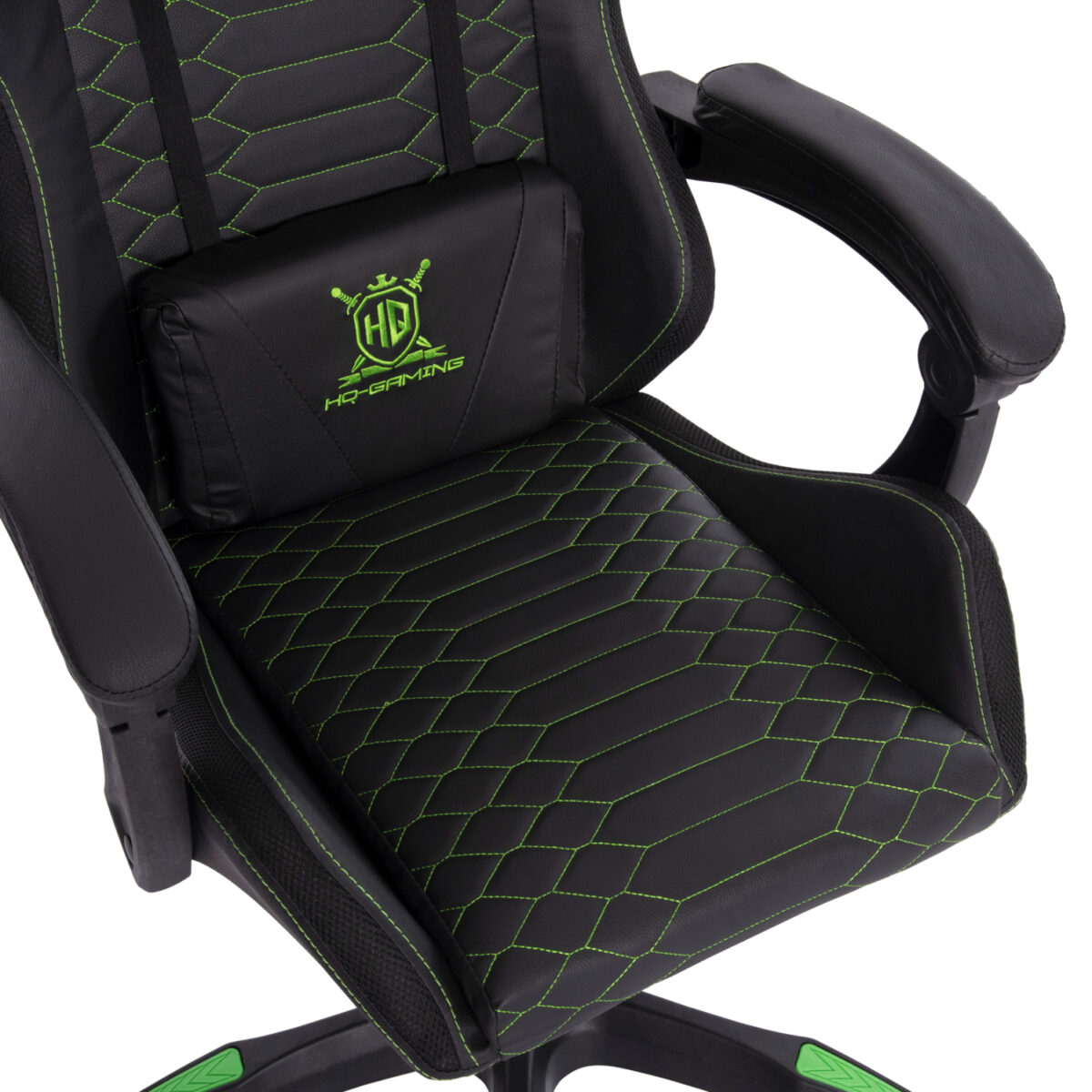 ΠΟΛΥΘΡΟΝΑ GAMING LOOT HM1204 ΜΑΥΡΟ-ΠΡΑΣΙΝΟ PVC & NYLON 60x60x120Υεκ. - Image 9