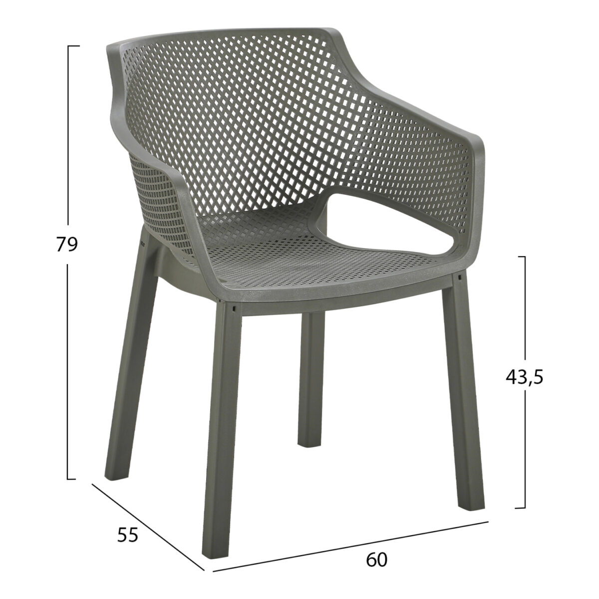 ΠΟΛΥΘΡΟΝΑ ΠΟΛΥΠΡΟΠΥΛΕΝΙΟΥ PEGGY HM6368.05 DARK OLIVE GREEN 60x55x79Υεκ - Image 2