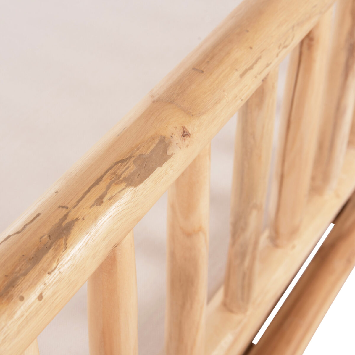 ΣΕΤ ΣΑΛΟΝΙ 4ΤΜΧ EDDARD HM9340.25 ΑΠΟ ΜΑΣΙΦ ΞΥΛΟ TEAK  ΦΥΣΙΚΟ - ΛΕΥΚΟ - Image 7