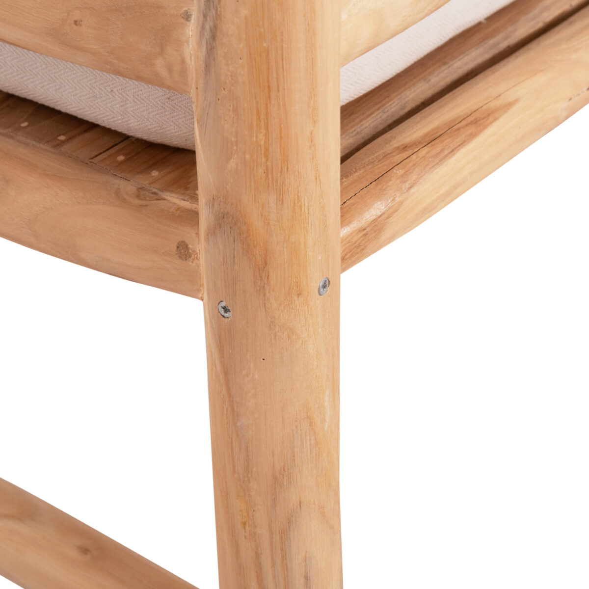 ΣΕΤ ΣΑΛΟΝΙ 4ΤΜΧ EDDARD HM9340.25 ΑΠΟ ΜΑΣΙΦ ΞΥΛΟ TEAK  ΦΥΣΙΚΟ - ΛΕΥΚΟ - Image 8