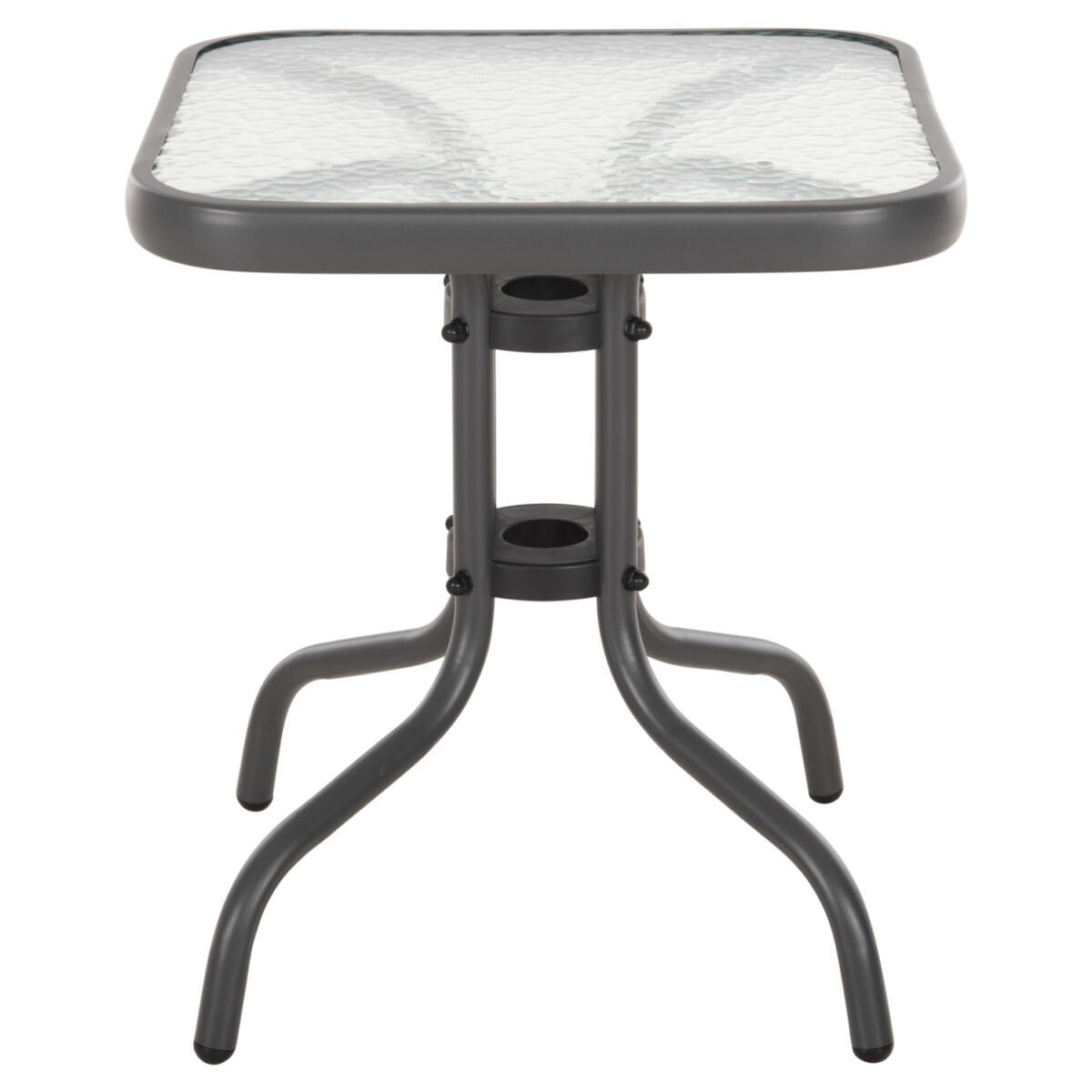 ΤΡΑΠΕΖΙ ΒΟΗΘΗΤΙΚΟ FIGO HM6067.01 ΜΕΤΑΛΛΙΚΟ ΓΚΡΙ-ΓΥΑΛΙΝΗ ΕΠΙΦΑΝΕΙΑ 45x45x51Yεκ - Image 3