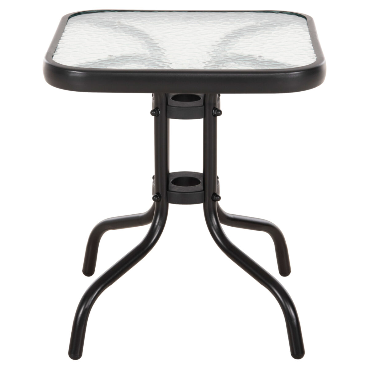 ΤΡΑΠΕΖΙ ΒΟΗΘΗΤΙΚΟ FIGO HM6067.03 ΜΕΤΑΛΛΙΚΟ ΜΑΥΡΟ-ΓΥΑΛΙΝΗ ΕΠΙΦΑΝΕΙΑ 45x45x51Yεκ - Image 3