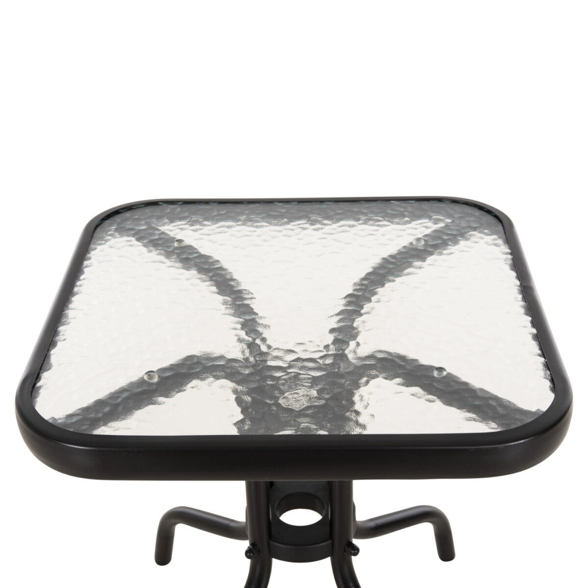 ΤΡΑΠΕΖΙ ΒΟΗΘΗΤΙΚΟ FIGO HM6067.03 ΜΕΤΑΛΛΙΚΟ ΜΑΥΡΟ-ΓΥΑΛΙΝΗ ΕΠΙΦΑΝΕΙΑ 45x45x51Yεκ - Image 4