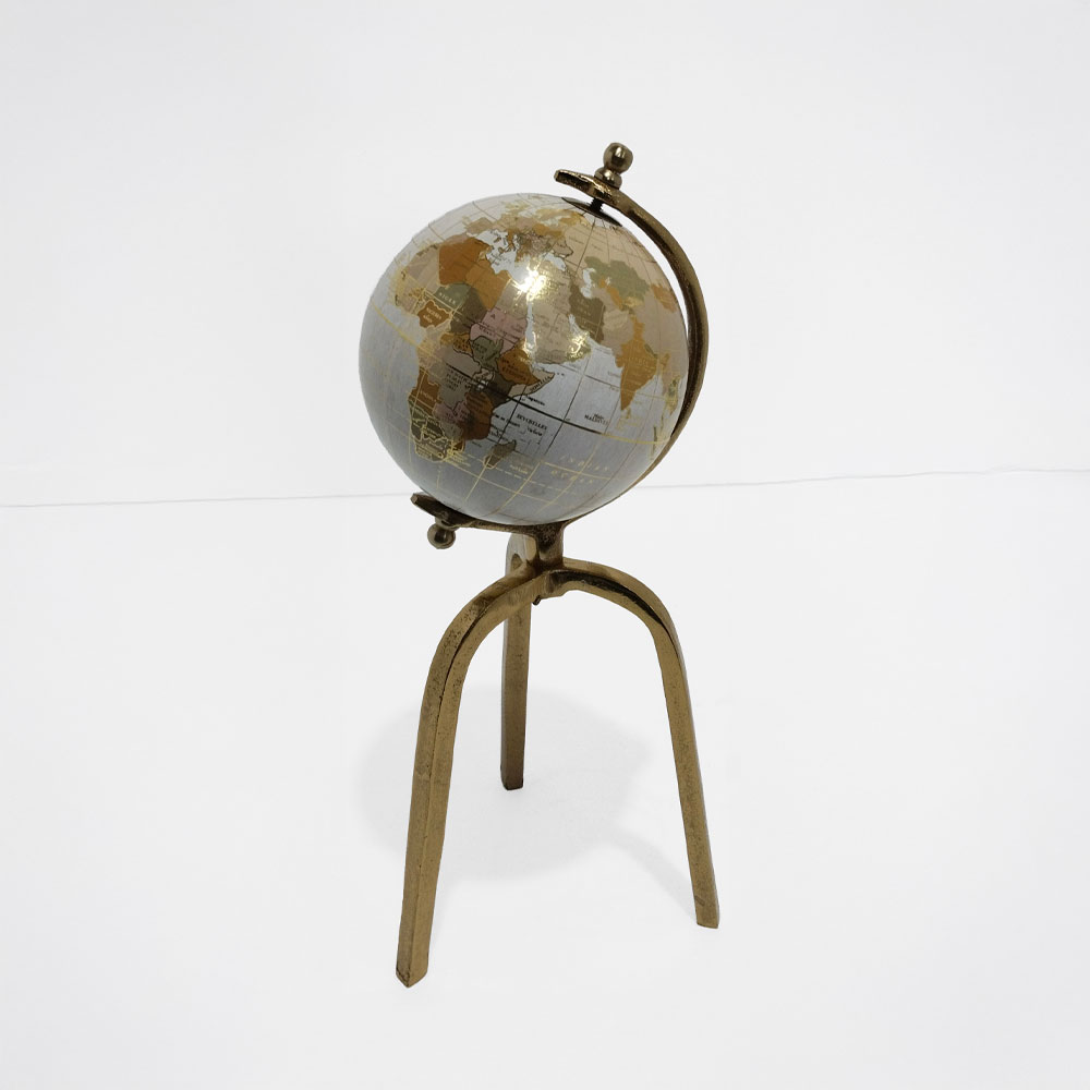 GLOBUS ΔΙΑΚΟΣΜΗΤΙΚΟ ΥΔΡΟΓΕΙΟΣ 15x15x41cm ΑΛΟΥΜΙΝΙΟ ΧΡΥΣΟ ΛΕΥΚΟ ΠΛΑΣΤΙΚΟ